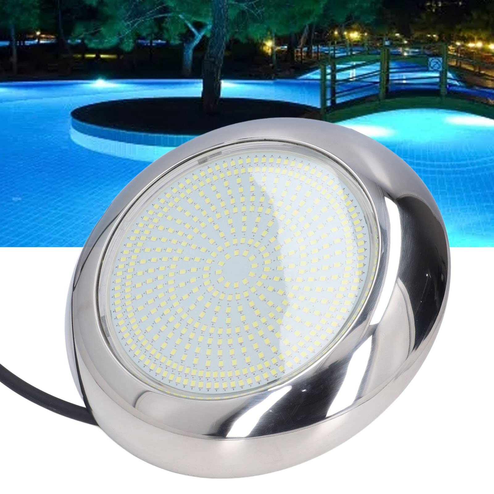 LED Pond Lights, LED Underwater Lights Stainless Steel IP68 Waterproof with 468 Light Chips - Perfect for Swimming Pools, Fountains, and Garden Ponds