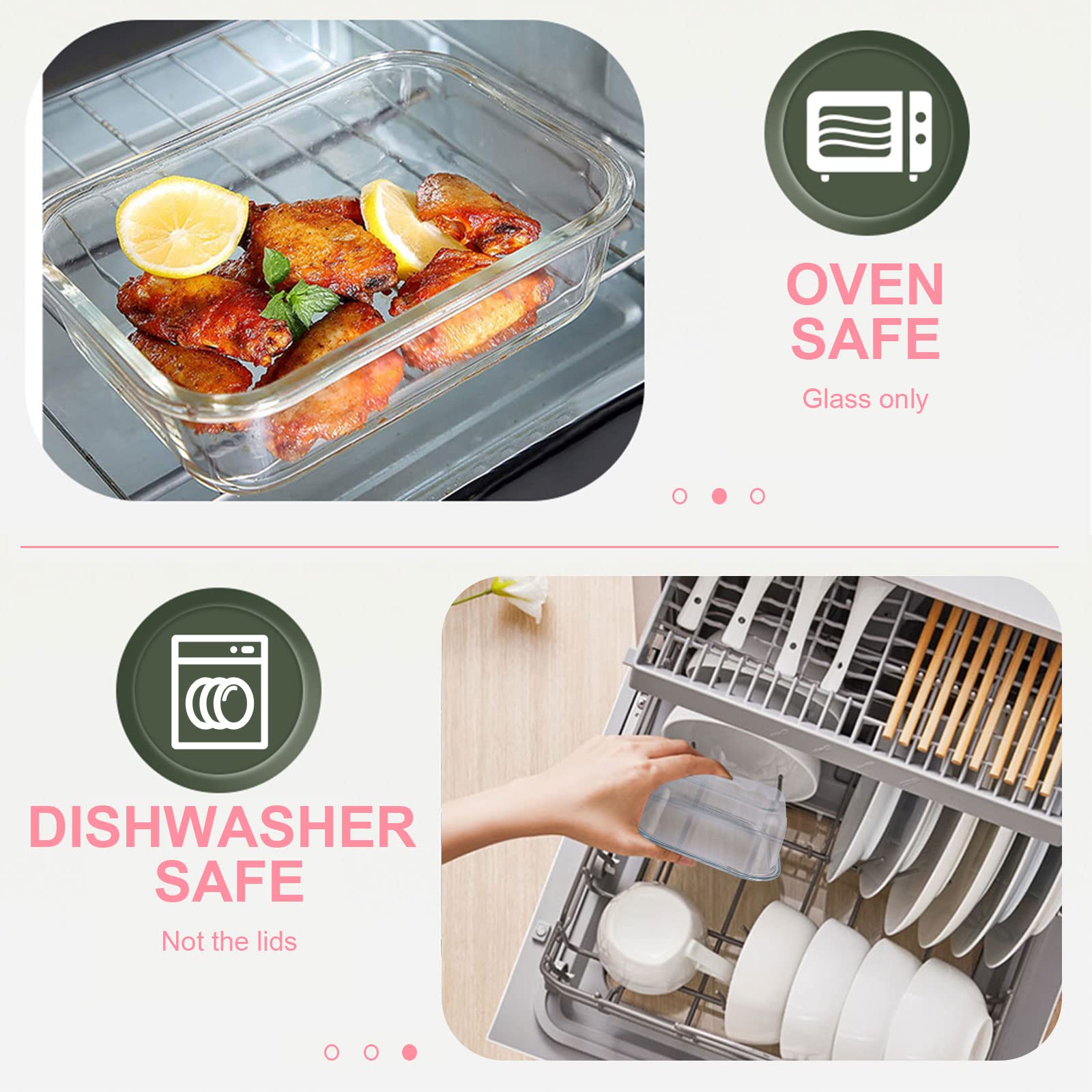 30-Piece Glass Food Storage Containers Set with Snap-Lock Lids - Airtight Meal Prep & Lunch Containers for Microwave, Oven, Freezer & Dishwasher Safe (Pink) - Perfect for Meal Prepping, Leftovers & Office Lunches