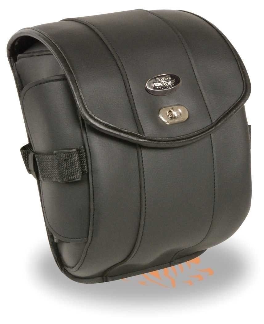 **Motorcycle Cruiser Sissy Bar Carry Bag - Black Travel Luggage for Motorbike Storage & Road Trips**