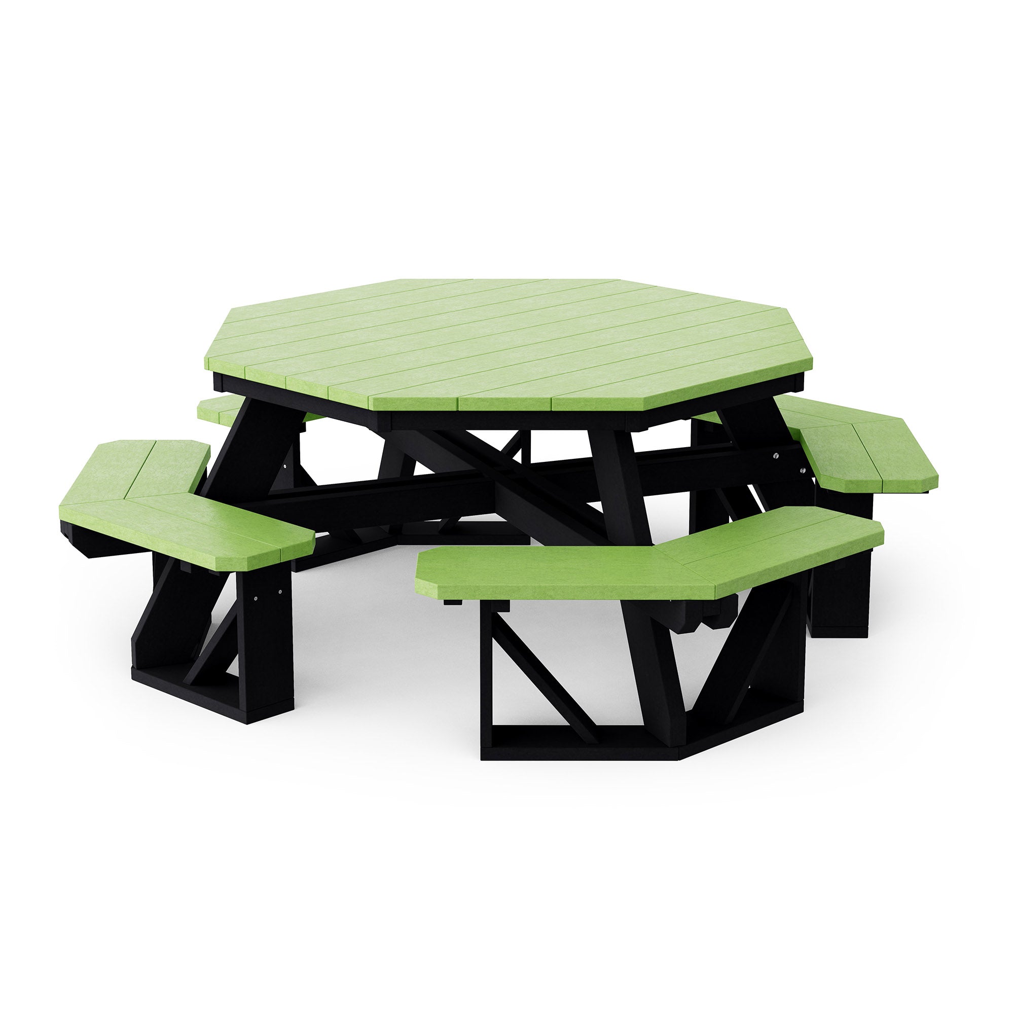 Heritage Octagon Picnic Table - 8-Person Outdoor Dining Set for Backyard, Patio, Garden, Park & Camping - Durable All-Weather Wooden Picnic Bench
