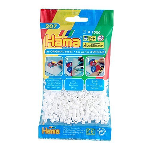Hama Bulk Buy Beads White 1000 Midi Beads (3 Pack) - DIY Jewelry Making, Kids Crafts & Home Decor Accessories