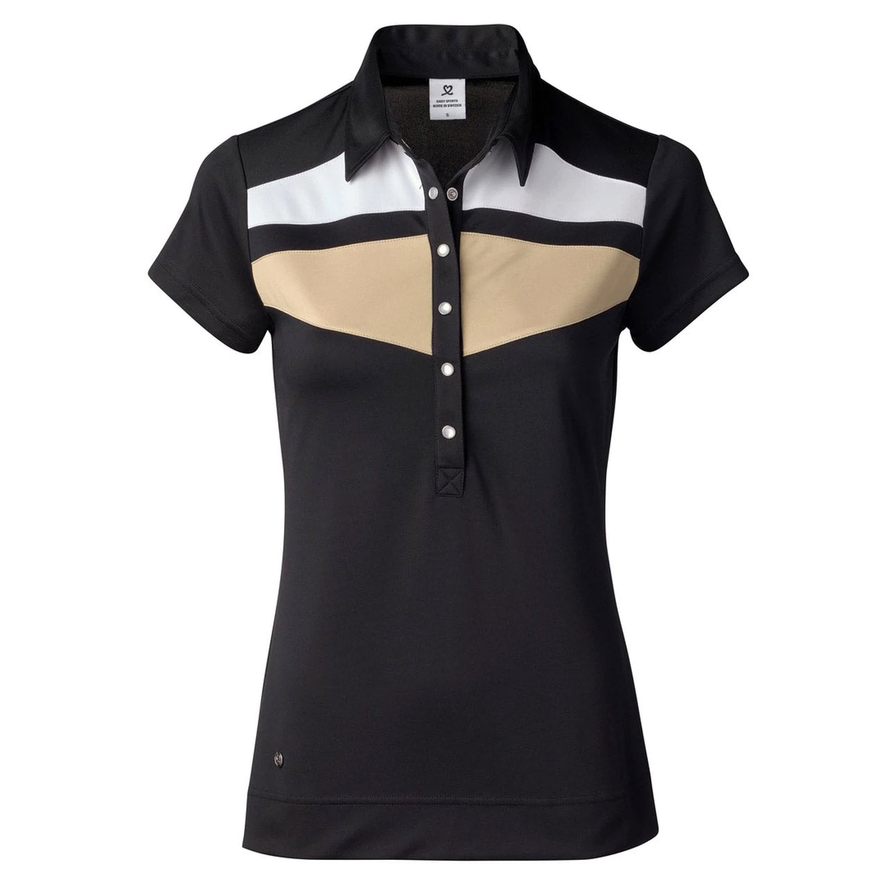 Women's Short Sleeve Golf Polo Shirt - Breathable Moisture Wicking Athletic Top for Golf, Tennis & Outdoor Sports - Kayla Black