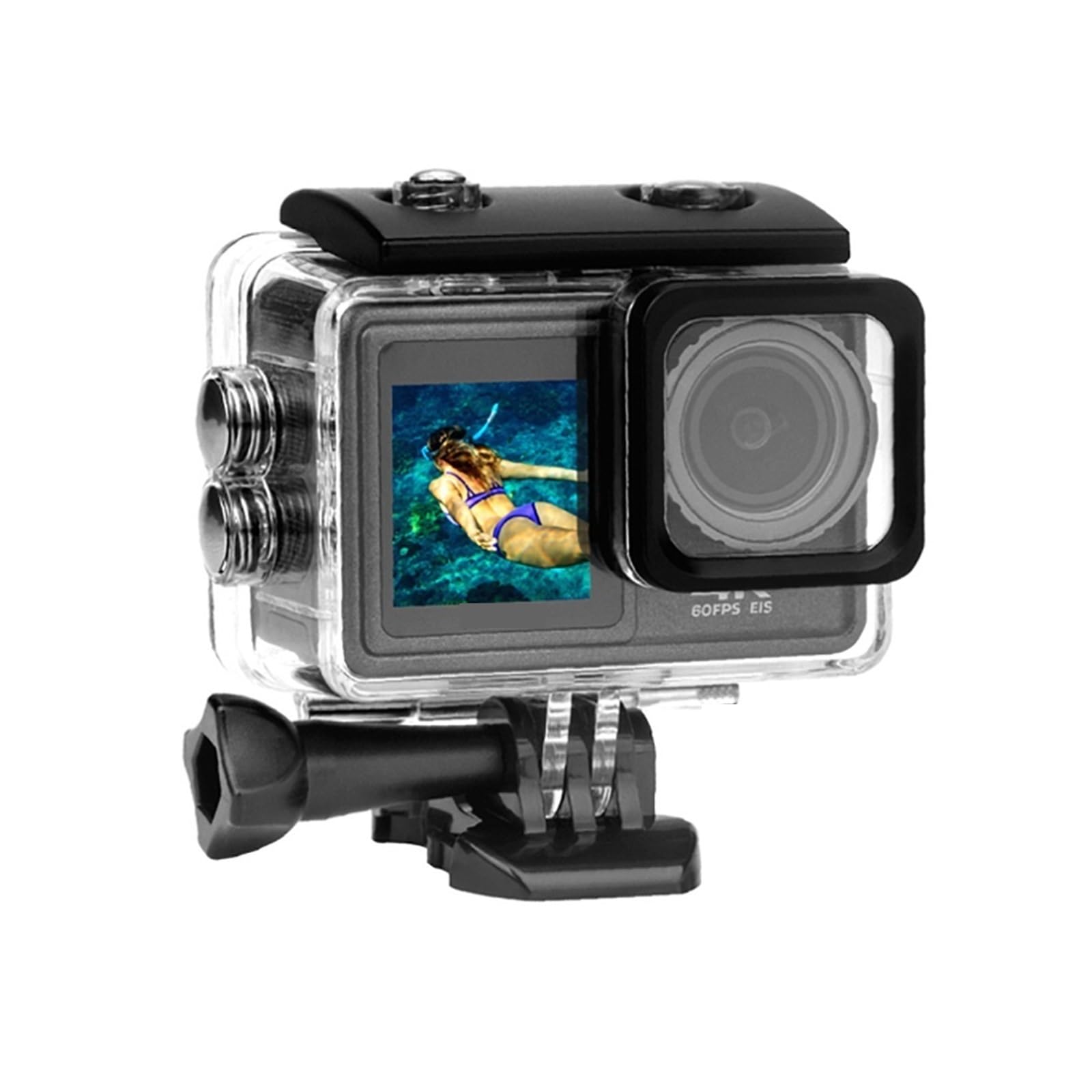 4K Dual Screen Action Camera 48MP with EIS, 1080P Webcam & 6 Lens Kit - Perfect for Vlogging, Sports, and Outdoor Adventures