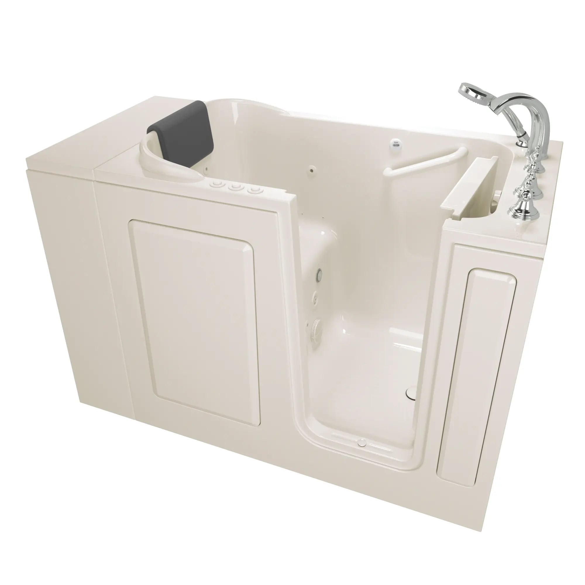 Premium 28 x 48 Inch Gelcoat Walk-in Bathtub with Air Spa & Whirlpool System - Right Hand Drain & Faucet - Ideal for Elderly & Mobility Support, Relaxing Spa Experience at Home