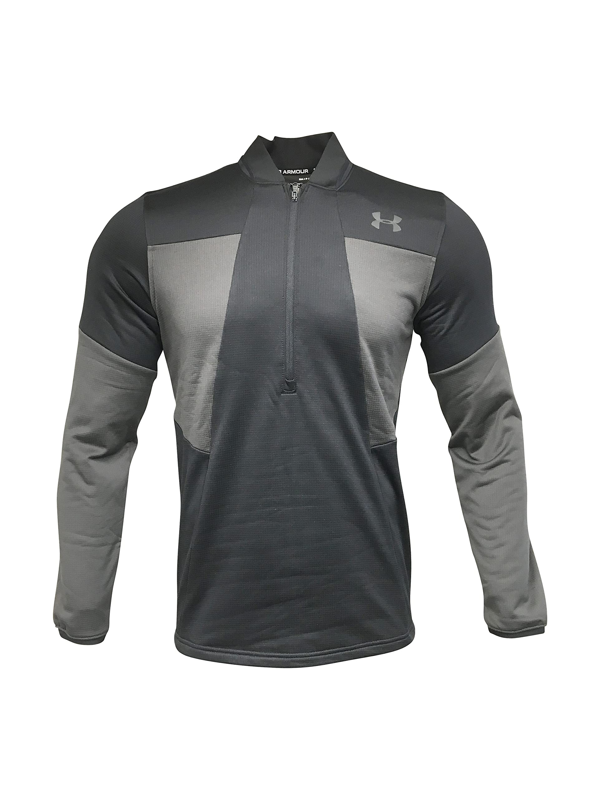 Under Armour Men's 1/2 Zip Fleece Jacket - Breathable Polyester/Elastane Blend, Lightweight & Stretchy, Black (Small) - Perfect for Running, Hiking & Outdoor Activities