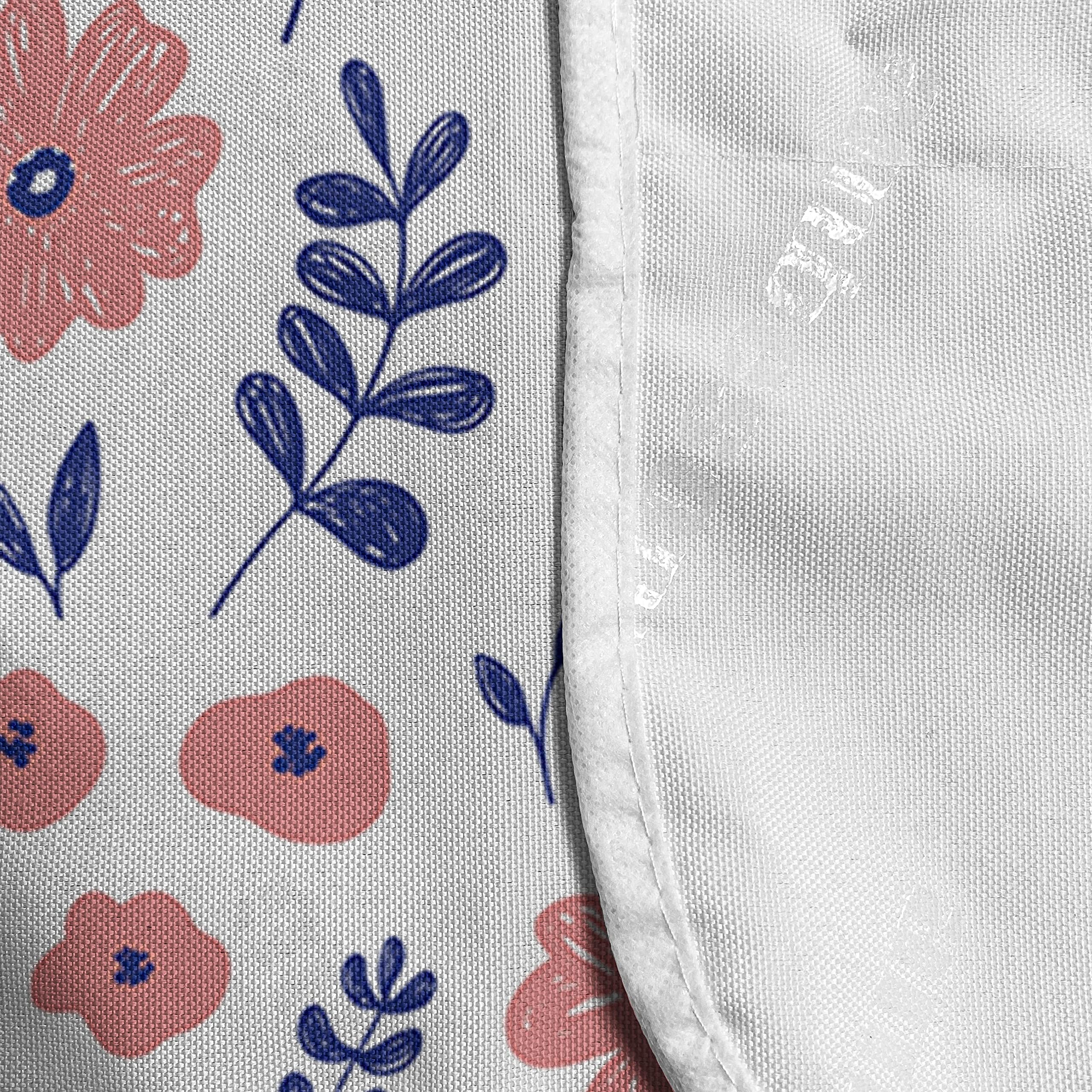 Ambesonne Spring Microwave Oven Cover - Hand Drawn Floral Design with Sketchy Leafy Branches, Water Resistant Kitchen Organizer with Pockets, 36