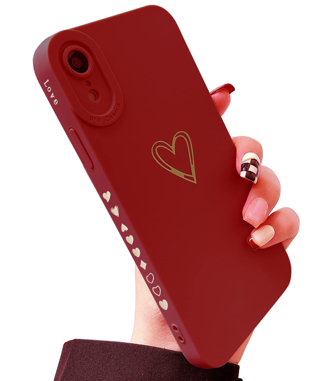 Qokey Cute Heart Plated iPhone XR Case (2018 6.1