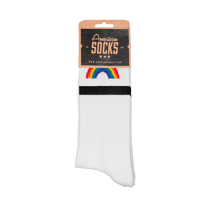 American Rainbow Striped Mid-High Socks - Comfortable Cotton Crew Socks for Men & Women - Perfect for Casual Wear, Sports & Outdoor Activities
