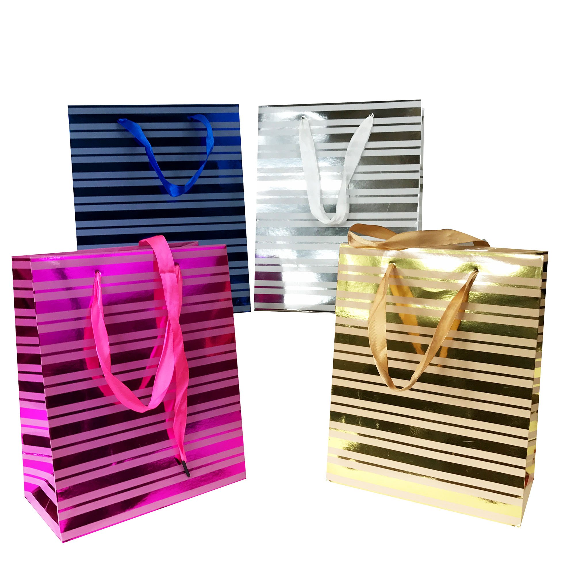 Allgala 12-Piece Premium Gift Bags Set - Elegant Everyday Design for Birthdays, Weddings & Party Favors