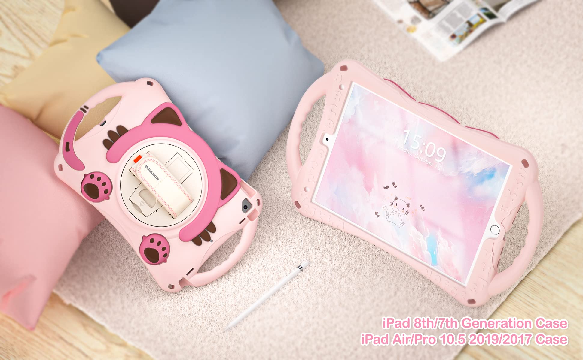 BRAECN Shockproof Silicone Kids Case for Apple iPad 9th/8th/7th Gen 10.2