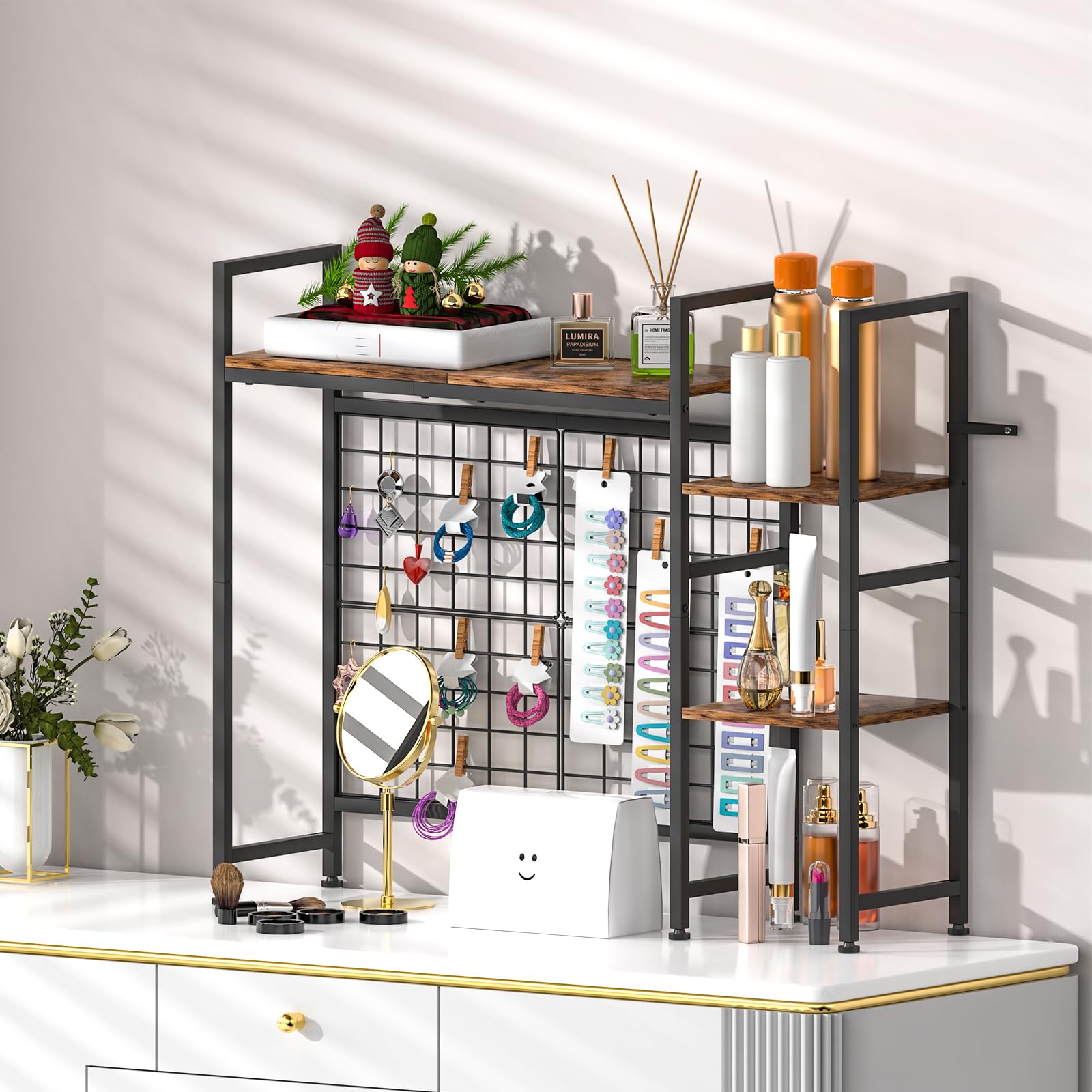 3-Tier Wooden Desktop Shelf Organizer - 37.4