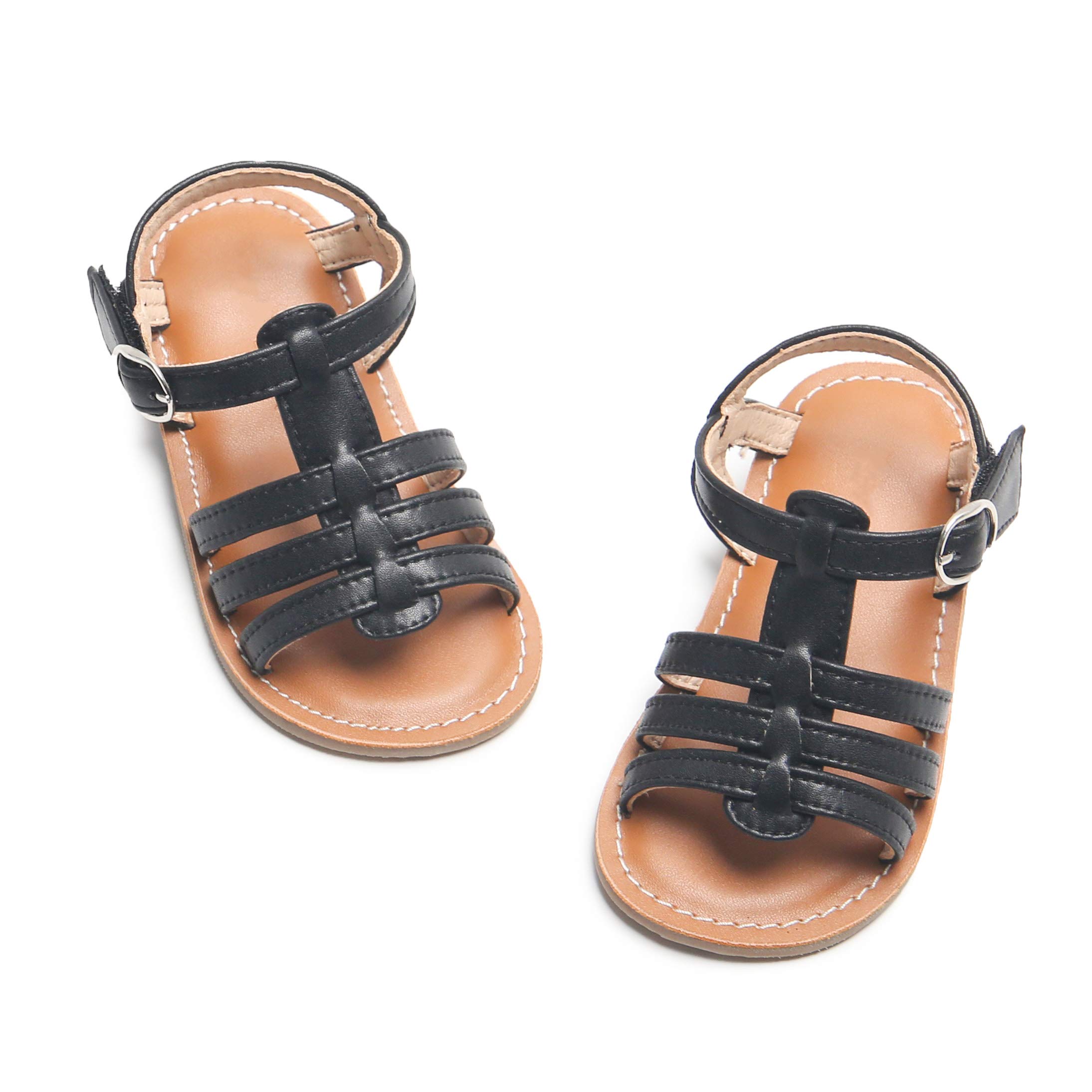 Otter MOMO Girls Sandals - Open Toe Princess Flat Sandals with Ruffle for Summer | Cute Casual Beach & Playtime Shoes