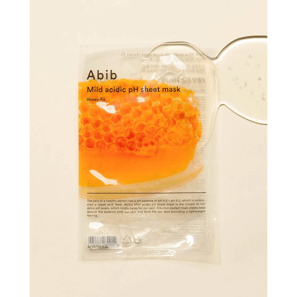 Abib Mild Acidic pH Sheet Mask 10 Pack - Honey Fit for Hydration & Brightening | Korean Skincare for Dry & Sensitive Skin | Perfect for Daily Use & Spa Nights