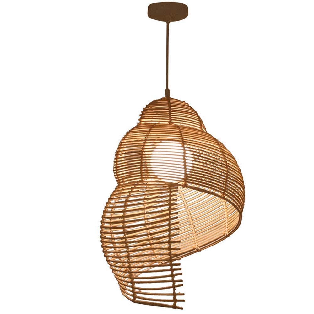 Bohemian Style Rattan Wicker Weave Hollow Chandelier - Handcrafted Ceiling Pendant Light for Living Room, Kitchen, Dining Room & Bedroom | Perfect for Farmhouse, Coastal & Boho Home Decor
