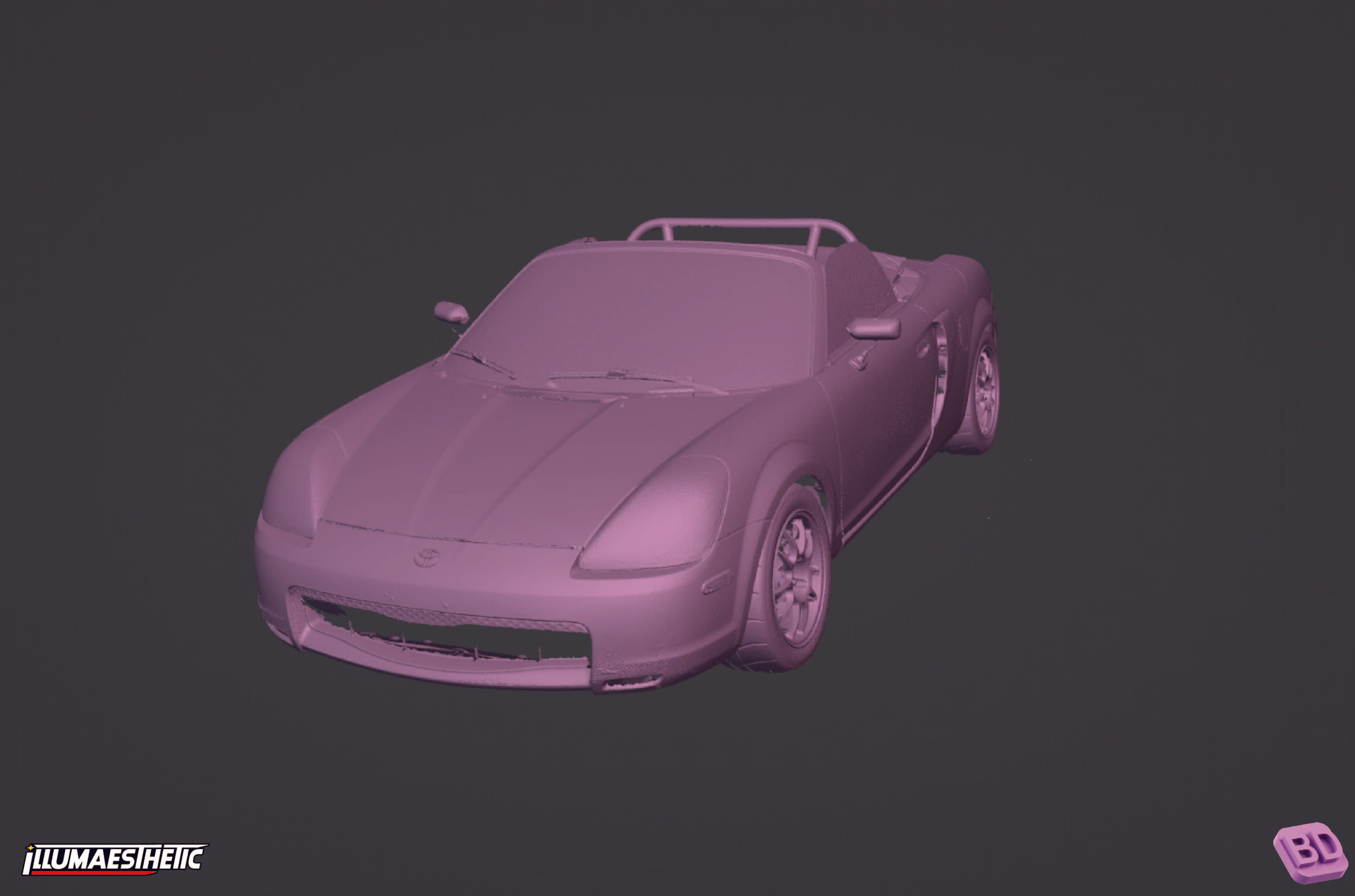 Toyota MR2 Spyder (ZZW30) 3D Scan Model 2000-2007 - Perfect for Car Enthusiasts, 3D Printing, and Automotive Restoration Projects