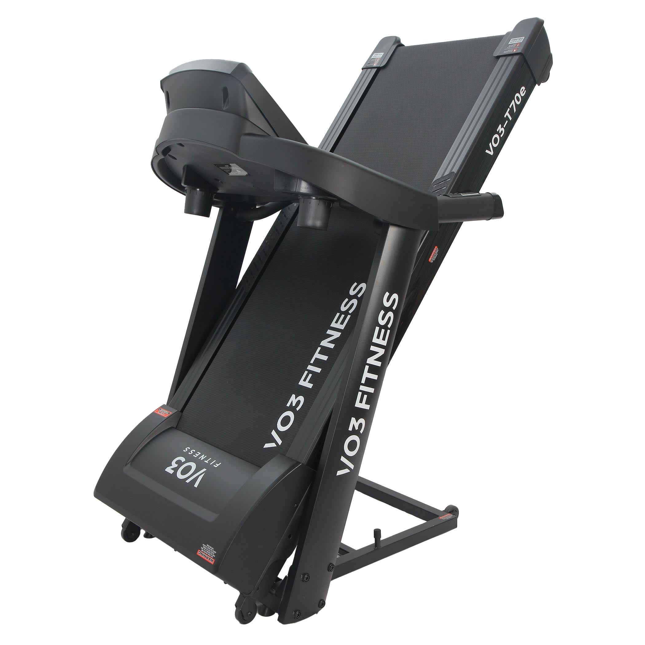 VO3 Fitness T70e Folding Treadmill with Free Spin Bike - Compact Home Gym Equipment for Cardio Workouts & Small Space Fitness