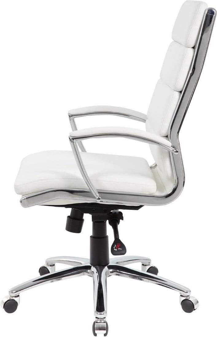 Premium Boss Executive CaressoftPlus Office Chair with Metal Chrome Finish - Ergonomic High Back Desk Chair for Home & Business Use [B9471] - Perfect for Long Work Hours & Conference Rooms
