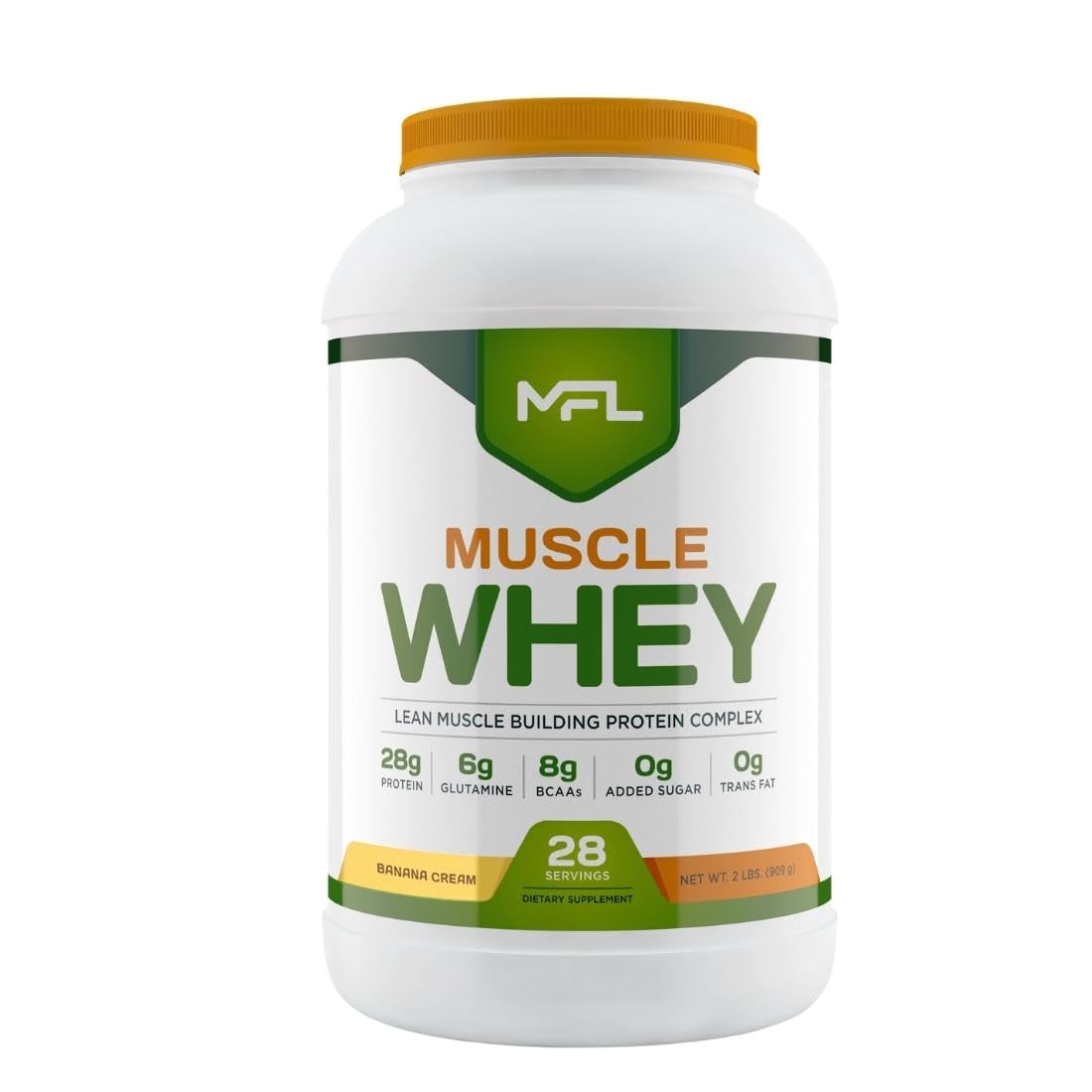 MFL Muscle Whey Protein Powder - 28g Protein, 8g BCAAs, Keto & Low Carb Friendly - 2lb Vanilla Bean Flavor for Post-Workout Recovery & Muscle Building