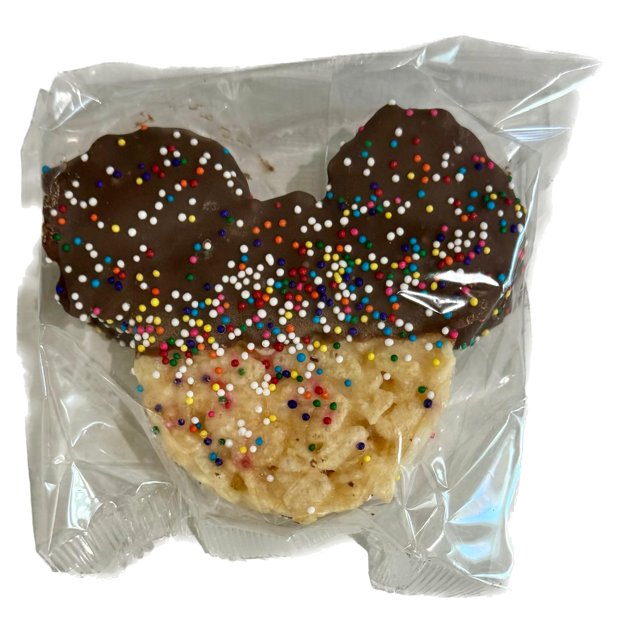 Disney Park Chocolate Covered Rice Krispies Treats - 1/2 lb with Rainbow Nonpareils | Premium Mickey Mouse Snacks for Parties, Gifts & Theme Park Souvenirs
