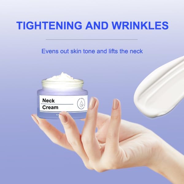 2024 Anti-Aging Neck Firming Cream - Tighten & Lift Sagging Skin, Reduce Turkey Neck Wrinkles | Best Neck Cream for Women & Men | Daily Skincare Routine for Youthful Neck & Décolleté