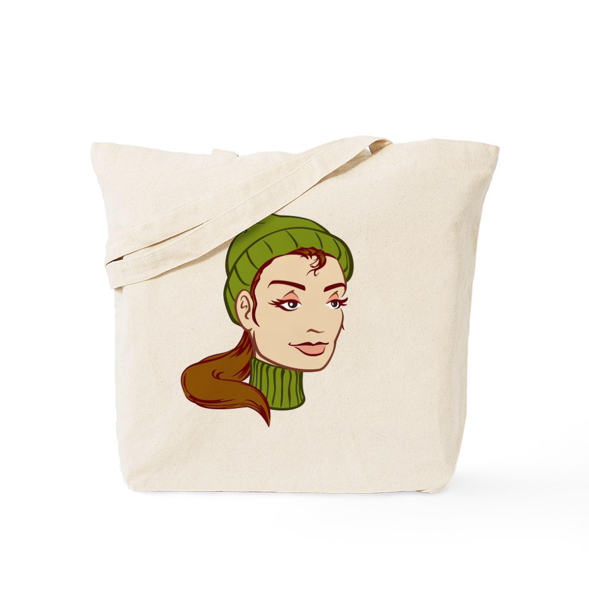 French Female Tote Bag - Natural Canvas Reusable Shopping Bag for Women | Eco-Friendly Grocery Bag, Beach Tote & Work Commute Accessory
