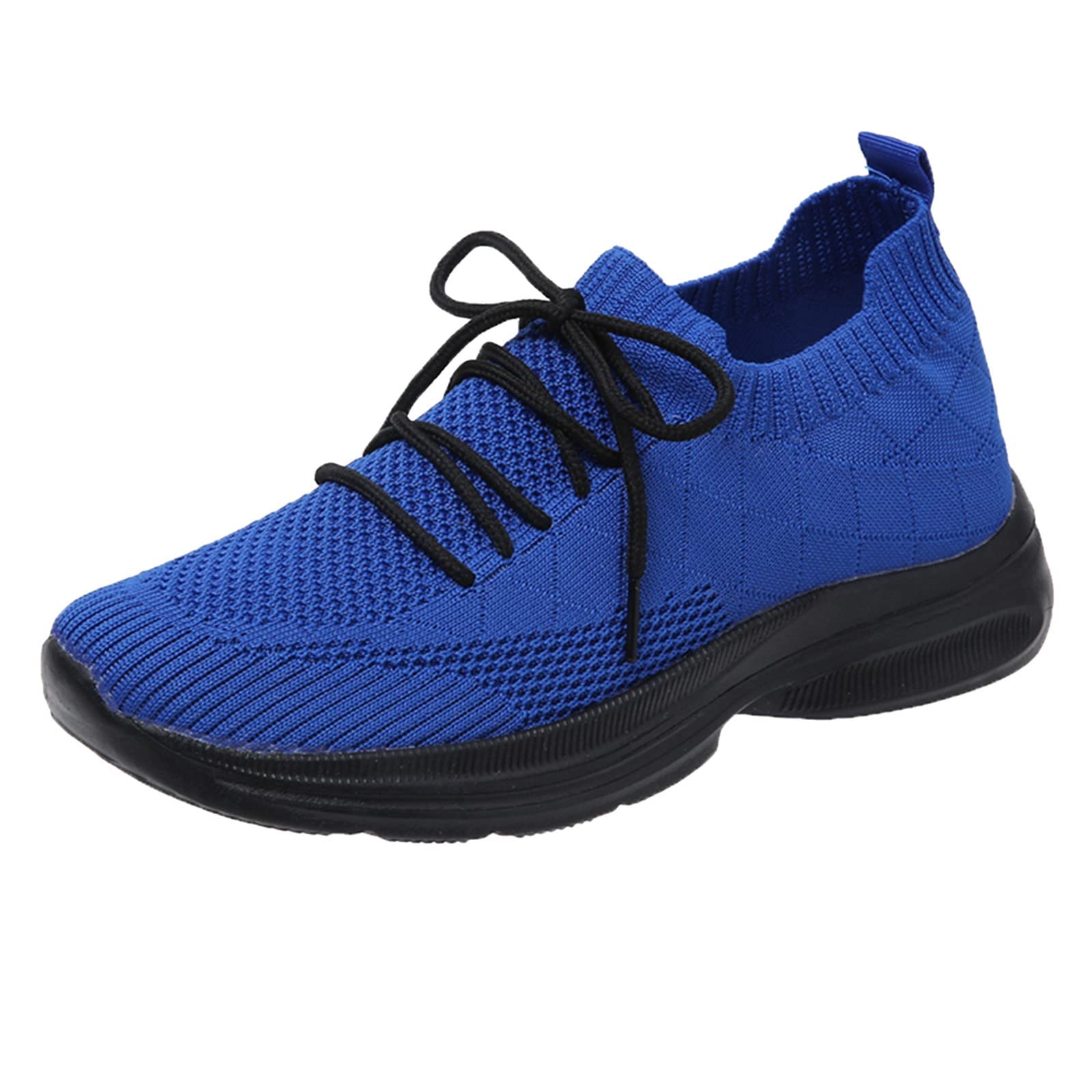 Women's Thick Sole Sneakers - Lightweight Breathable Mesh Fly Woven Sports Shoes for Summer - Comfortable Casual Athletic Shoes - Size 11 Wide - Perfect for Running, Walking & Gym Workouts