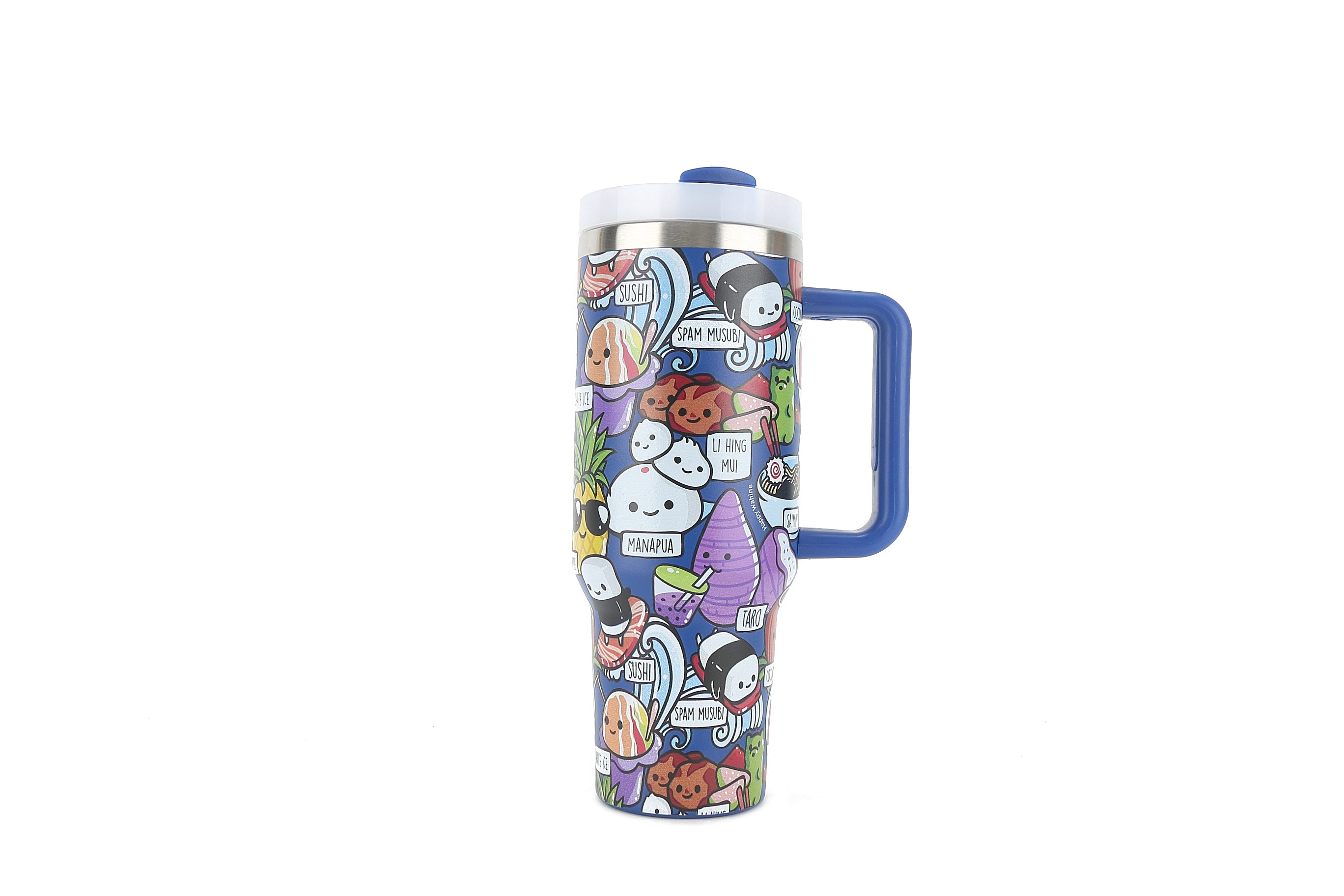 40oz Insulated Stainless Steel Tumbler with Lid & Straw - Leakproof Vacuum Cup for Hot & Cold Drinks - Craving Hawaii Blue - Perfect for Travel, Gym, Office & Outdoor Activities