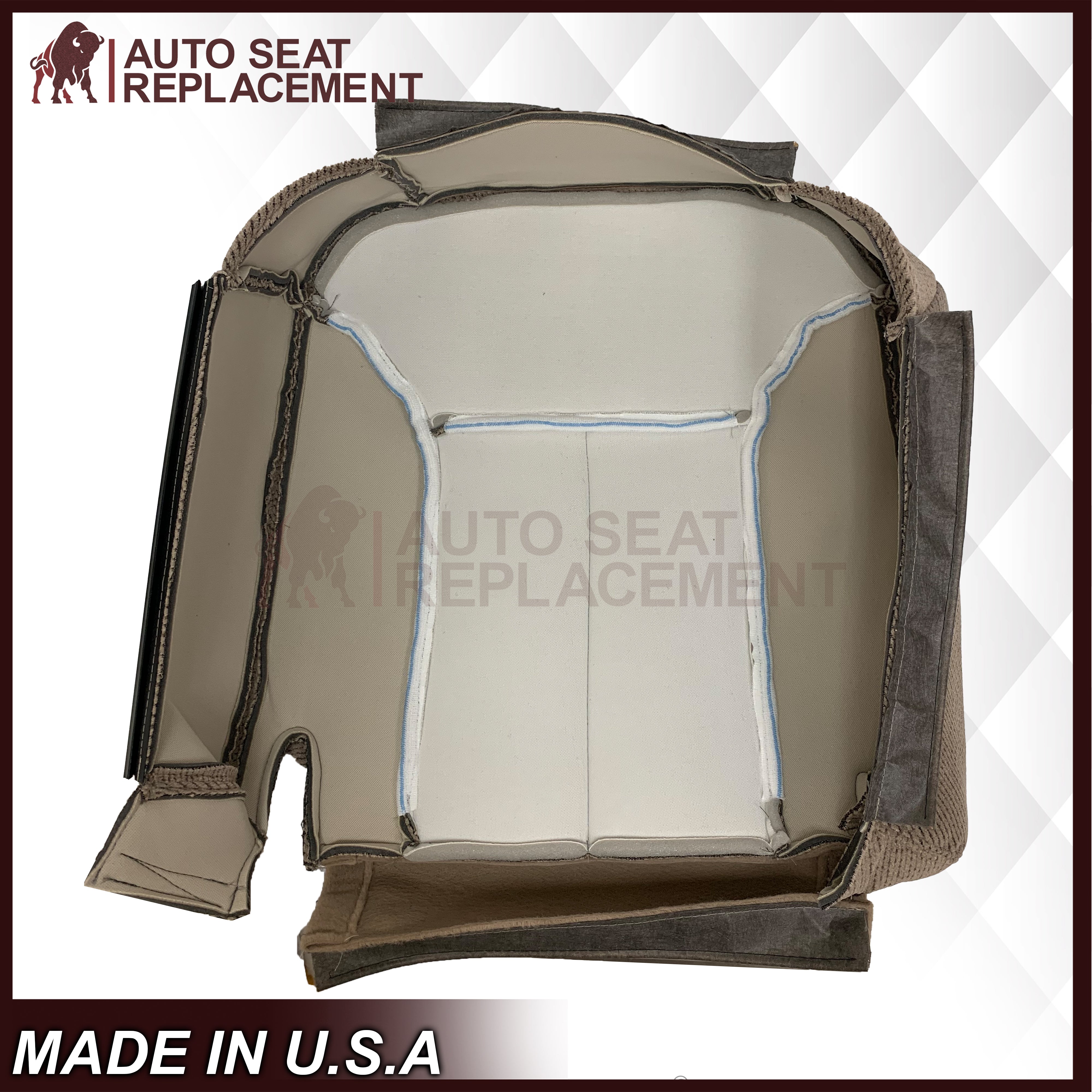 1995-1999 Chevy Silverado Tahoe GMC Sierra Tan 50/50 Split Cloth Front Seat Covers - Durable Replacement for Trucks & SUVs, Perfect for Off-Roading & Daily Commutes