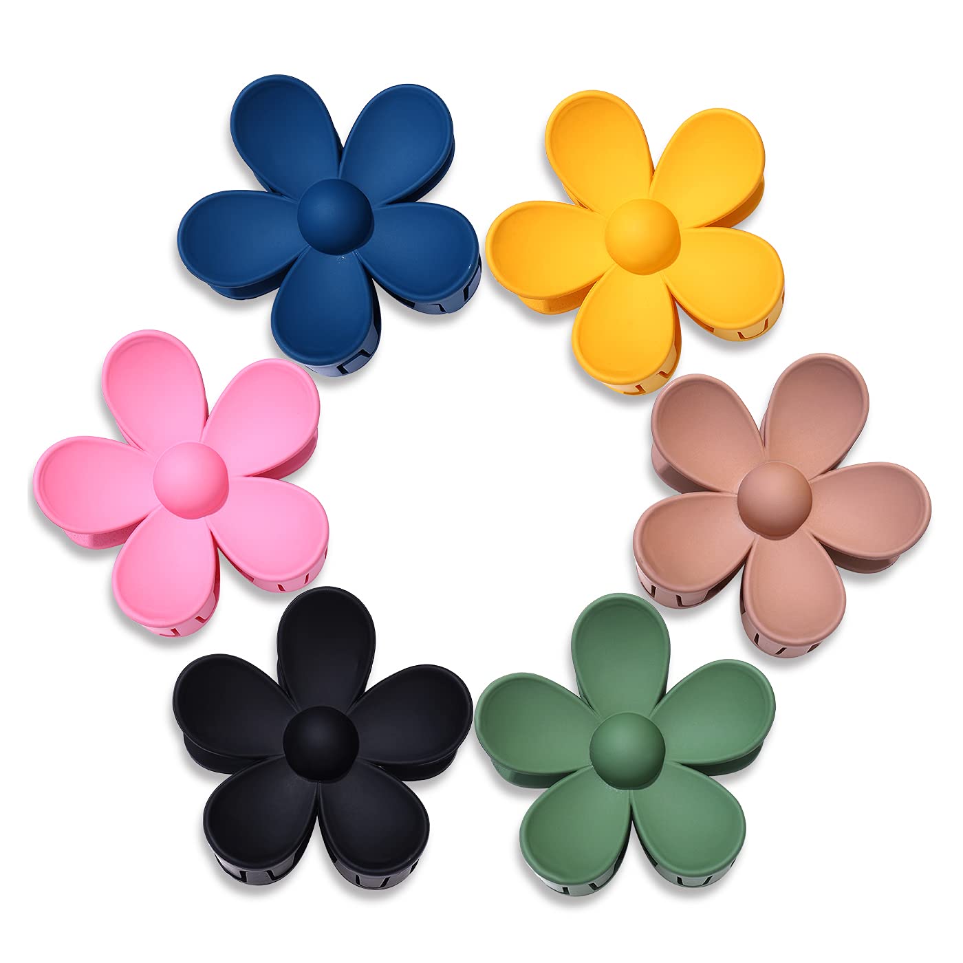 6 Pack Matte Non-Slip Hair Claw Clips for Women - Strong Hold Hair Clips for Thick, Medium & Thin Hair - Cute Pastel Hair Accessories for Girls & Women - Perfect for School, Work & Everyday Styling