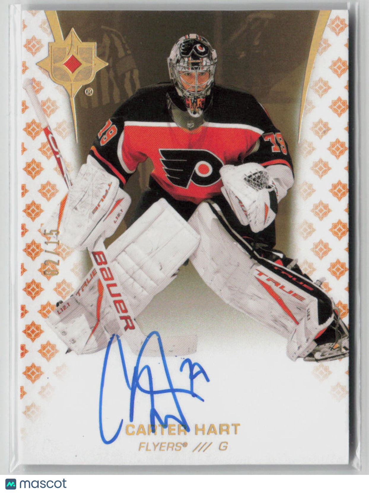 2020-21 Upper Deck Ultimate Collection Carter Hart Autograph Hockey Card #25/15 - Rare Signed Memorabilia for NHL Fans & Collectors - Perfect for Display, Trading, and Investment