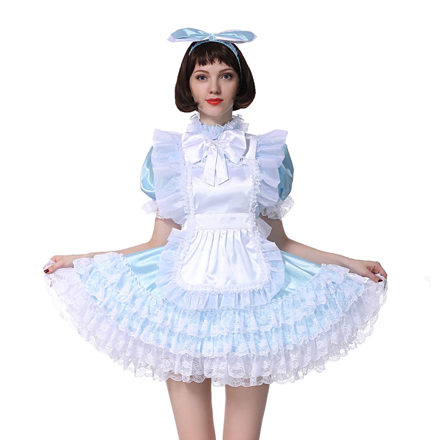 Sissy Girl Maid Low Cut Dream Dress Puffy Crossdress - Elegant Lingerie for Roleplay, Cosplay & Special Occasions