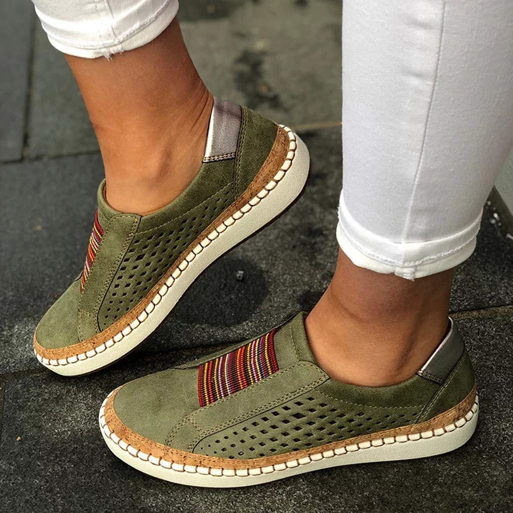 **JITUUE Women's Slip-On Sneakers - Breathable Mesh Loafers with Platform Sole for Casual Walking & Everyday Comfort | Perfect for Work, Travel & Relaxation**