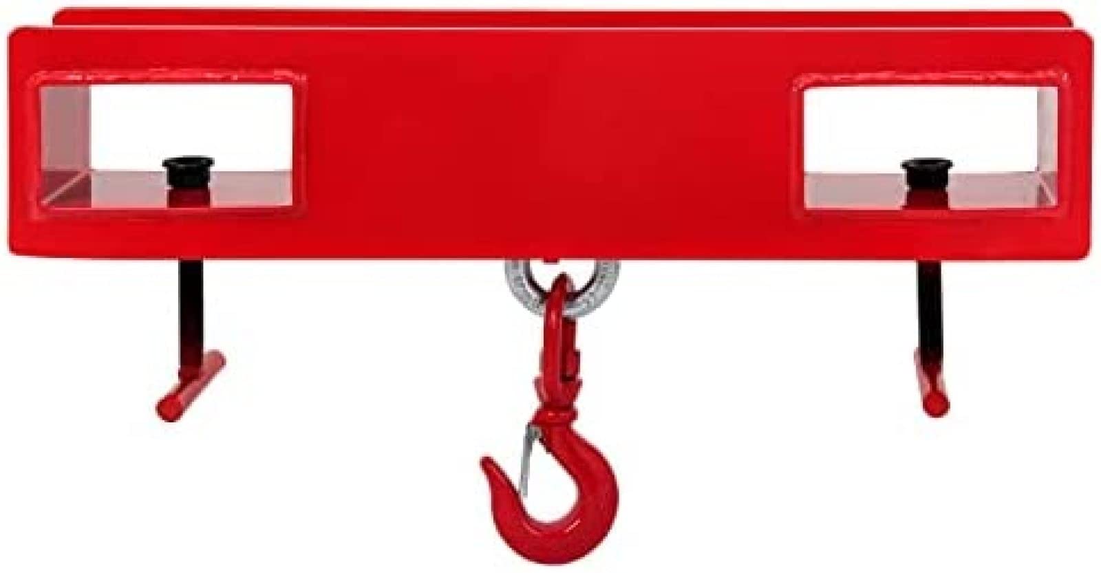 MELEG 2 Ton Forklift Lifting Hook Attachment - Heavy Duty Red Steel Forks for Warehouse, Construction & Material Handling - Perfect for Lifting Pallets, Equipment & Industrial Loads
