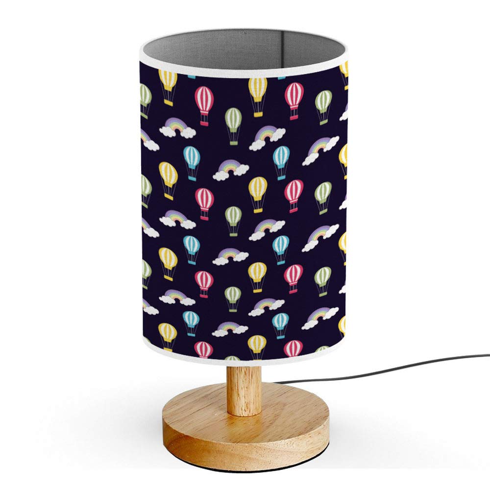 ARTSYLAMP - Wooden Base Decorative Desk & Bedside Lamp with Hot Air Balloon Design - Perfect for Home Office, Nursery Night Light, and Cozy Bedroom Ambience