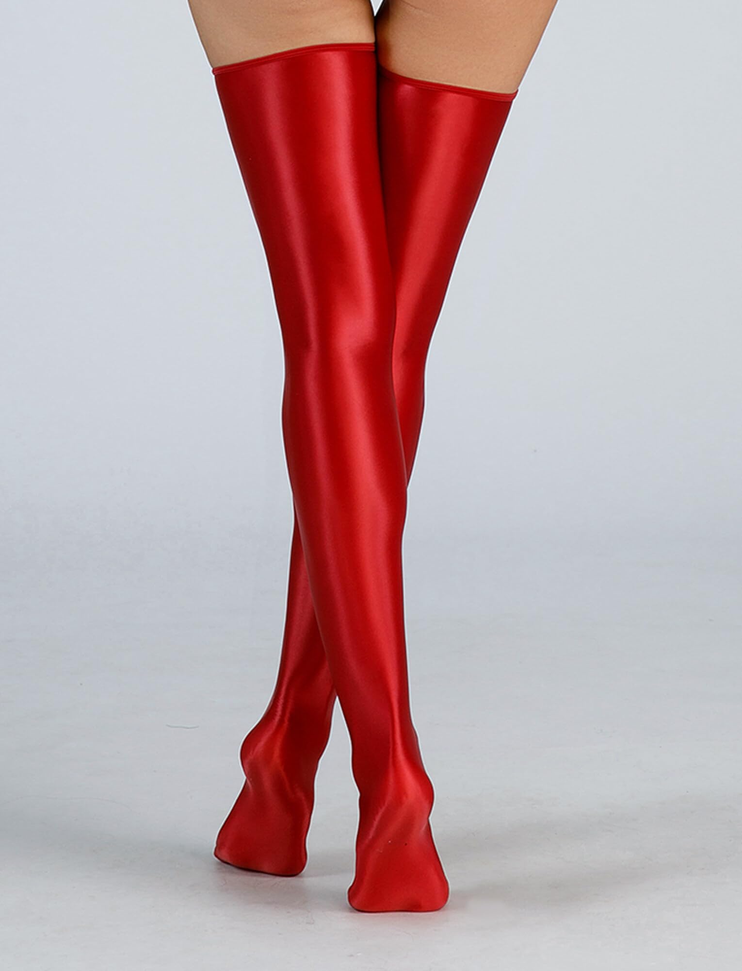 FEOYA Women's Glossy Hold-Up Stockings - Sexy Shiny Thigh High Socks for Party, Club & Cosplay - Perfect for Halloween, Burlesque & Night Out Outfits