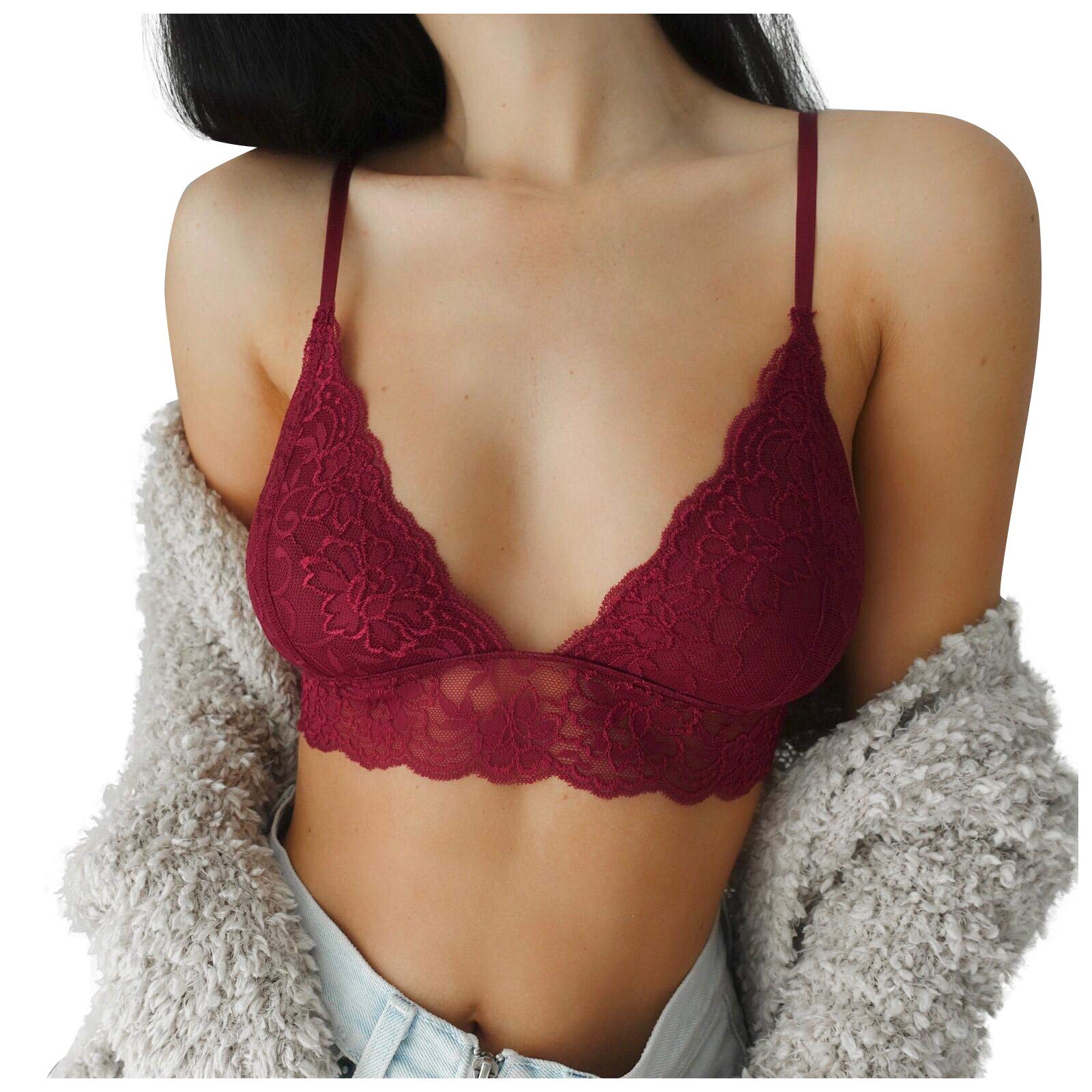 BGNTBUK Women's Sexy V-Neck Wireless Bralette Camisole - Plus Size Lingerie Top, Comfortable Crop Vest for Sleepwear & Lounge Wear | Perfect for Nightwear, Yoga, and Everyday Comfort