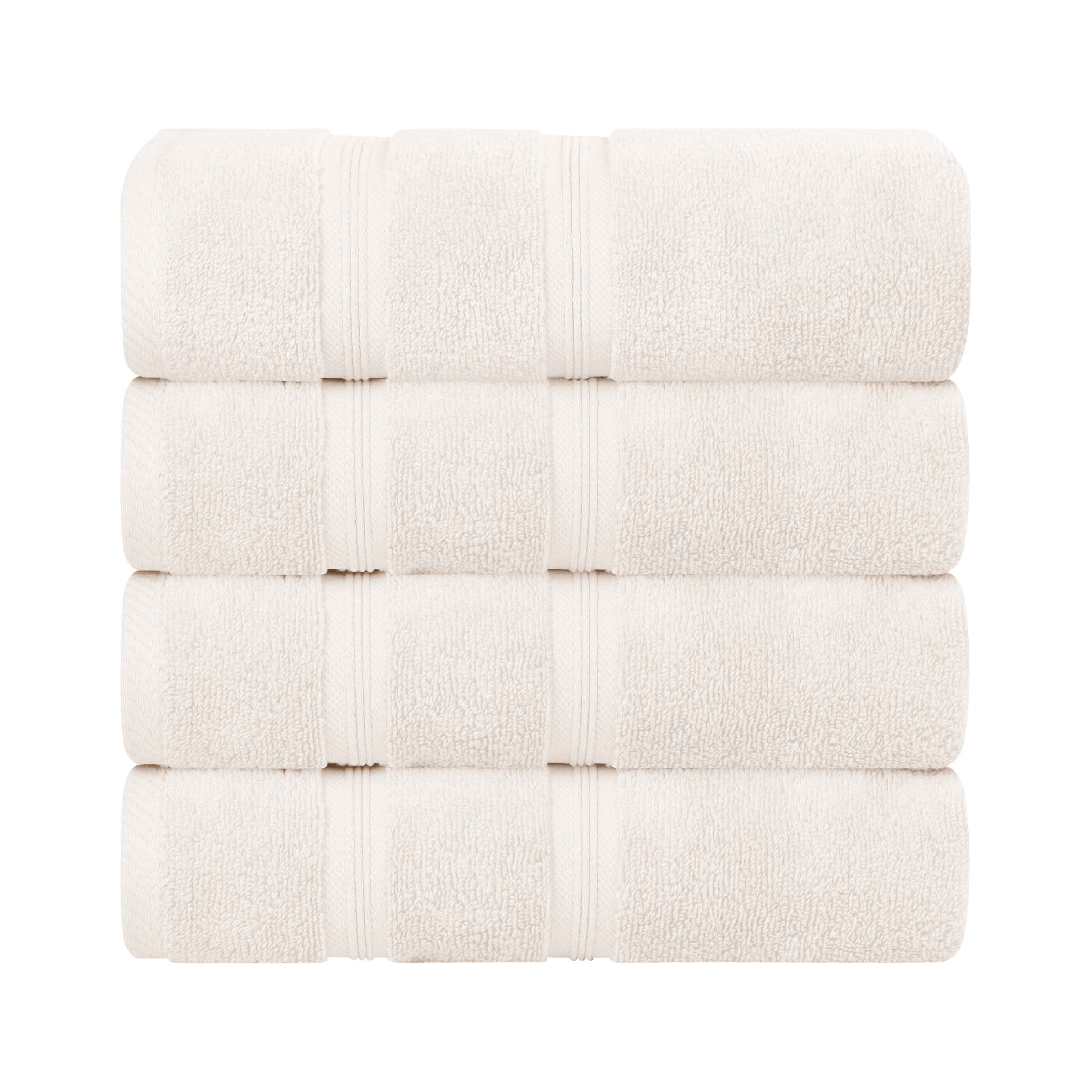 Premium Soft Medium Weight Cotton Bath Towels Set of 4 - Ultra Absorbent, Quick Dry & Zero Twist - Perfect for Spa, Bathroom & Beach Use