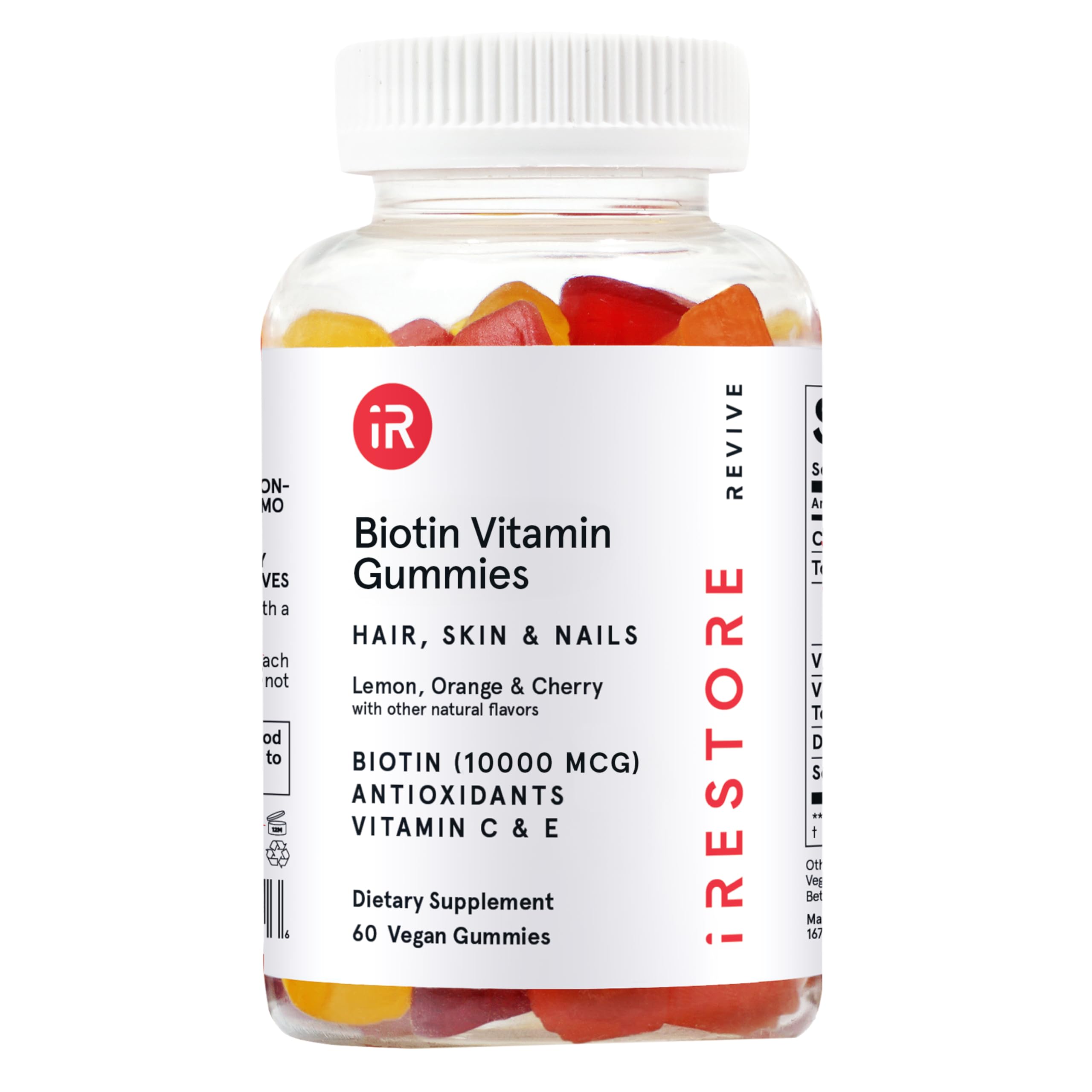 iRestore Hair Growth Gummy Vitamins - 10000mcg Biotin Supplement for Stronger Hair, Skin & Nails - Vegan Biotin Gummies for Women & Men - Delicious Hair Care Vitamins for Daily Use at Home or Work