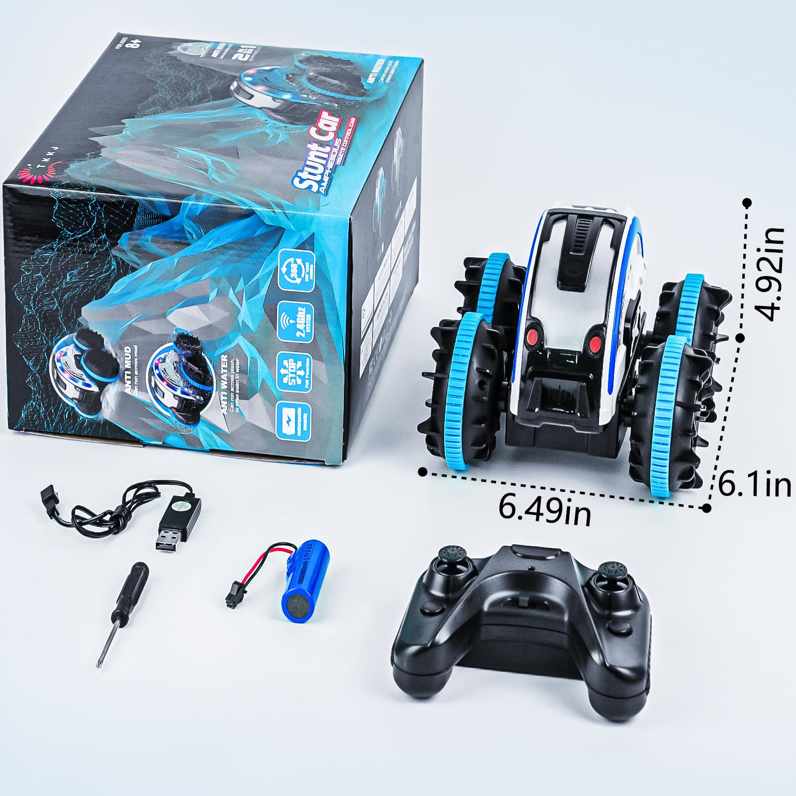 Cheerwing 2.4GHz Amphibious RC Car - All Terrain Waterproof Remote Control Stunt Vehicle with 360° Flips for Boys & Girls | Perfect for Outdoor Play, Pool Parties & Backyard Adventures
