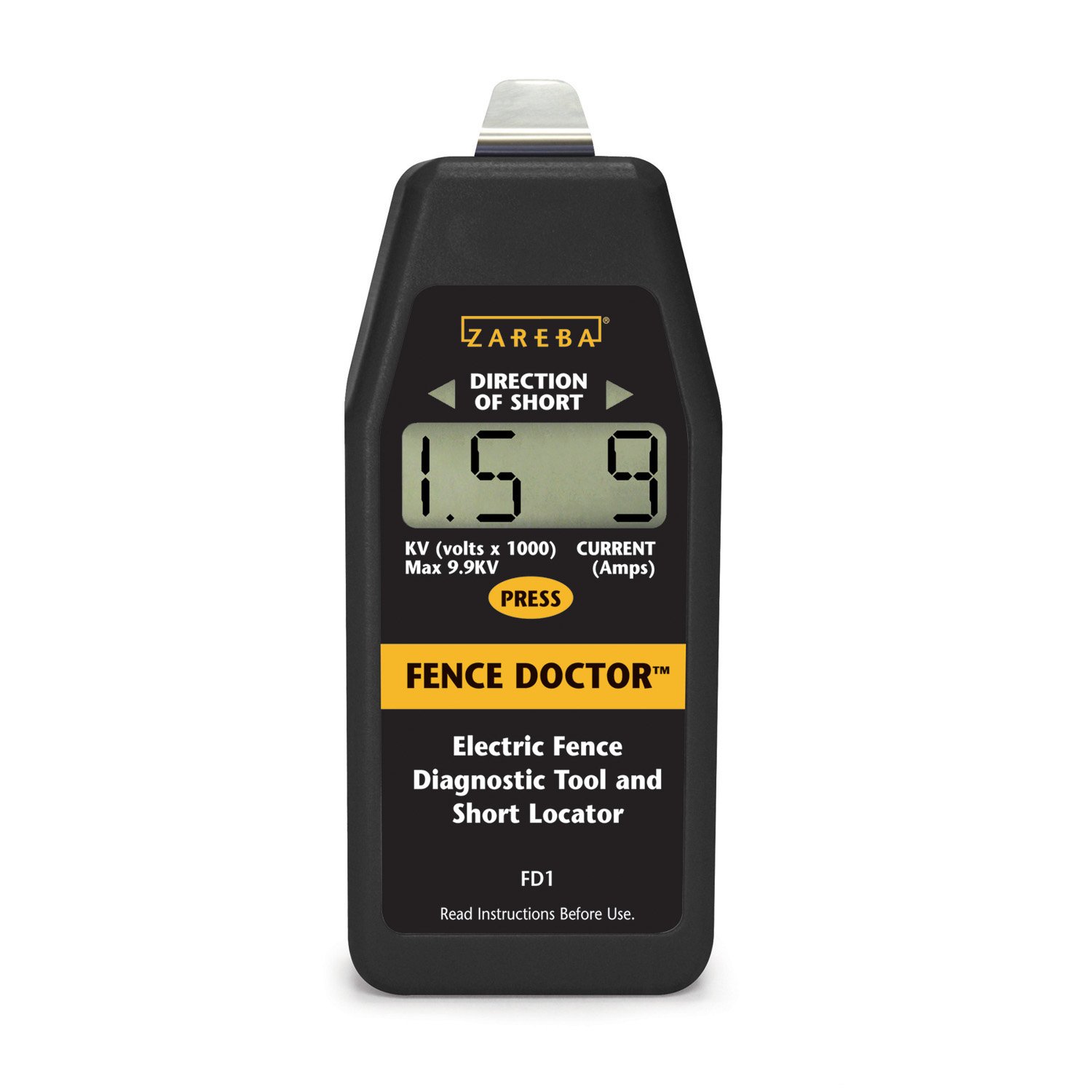 Zareba FD1 Fence Doctor Digital Fence Tester & Fault Finder - Electric Fence Voltage Tester for Livestock, Pets & Farm Security | Easy-to-Use for Farm, Ranch & Agricultural Fence Maintenance