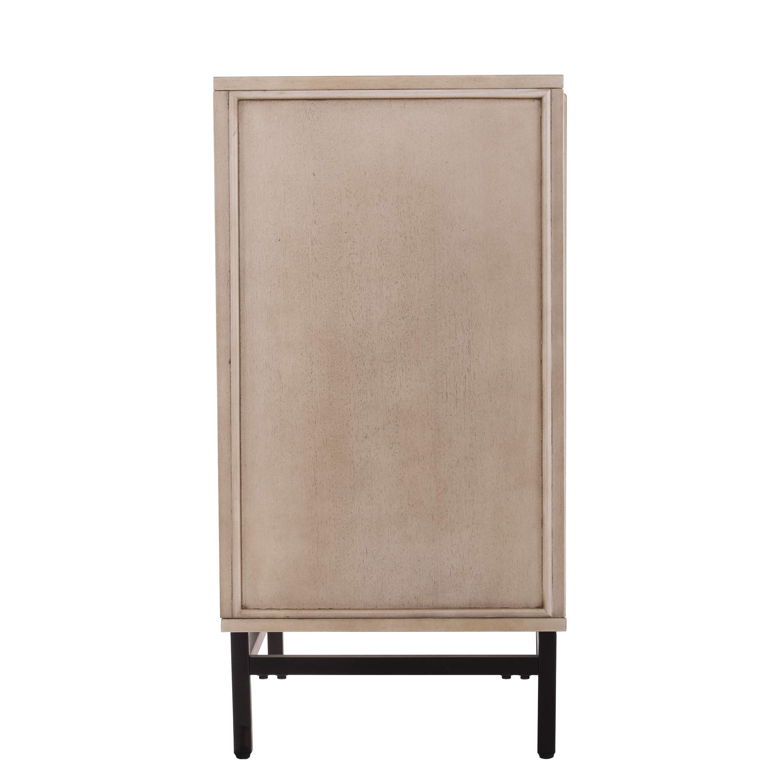SEI Furniture Bremling Buffet Sideboard - Antique Cream & Black Finish - Elegant Dining Room Storage Cabinet for China, Linens & Entertaining Essentials
