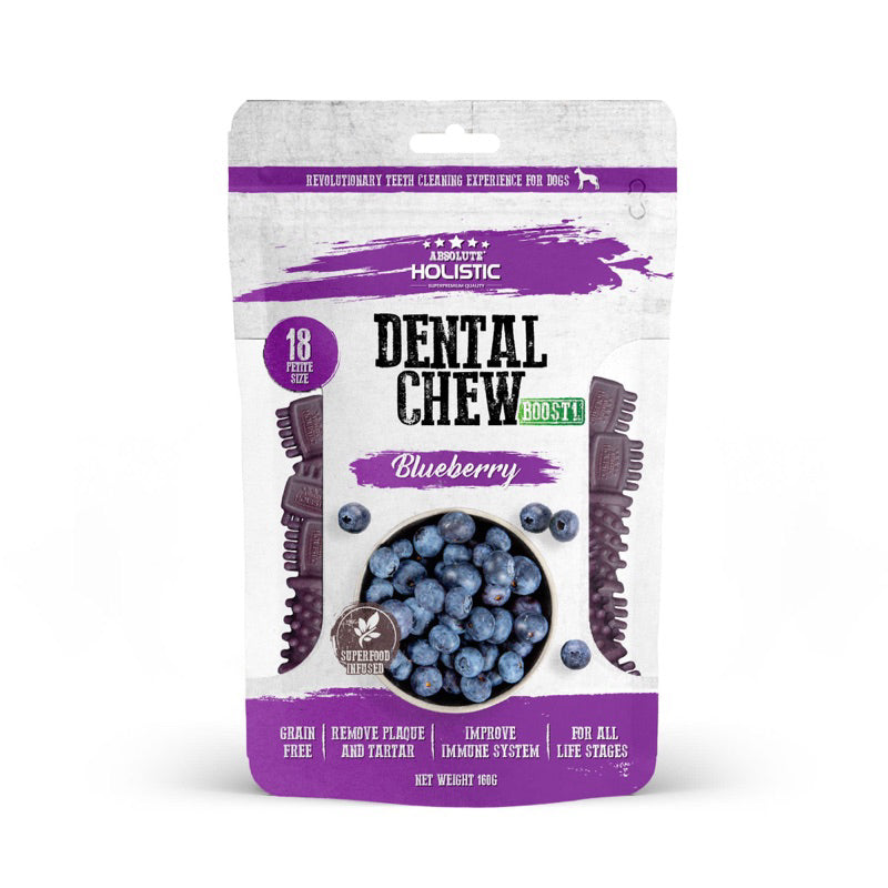 ABSOLUTE Holistic Natural Flavored Dental Chew for Dogs - 160G (5-Pack at $5.94 Each) - Promotes Oral Health & Fresh Breath - Perfect for Daily Teeth Cleaning and Training Treats