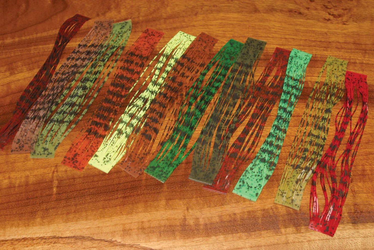 Hareline Barred & Speckled Crazy Legs Red - Premium Fly Tying Materials for Trout & Bass Fishing Flies - Perfect for Streamers, Nymphs & Wet Flies