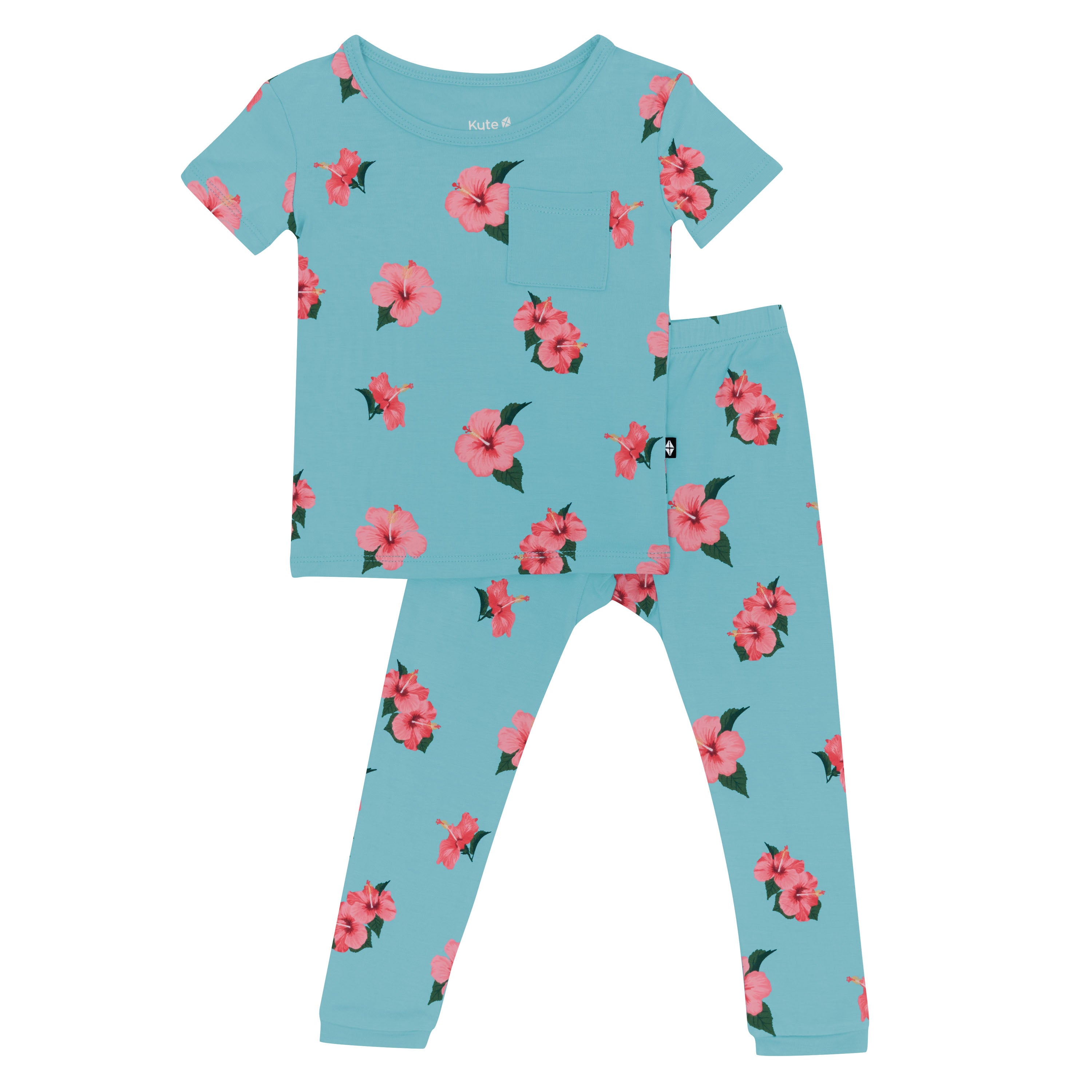 Floral Short Sleeve Pajama Set with Pants - Soft Cotton Sleepwear for Women - Perfect for Relaxing at Home & Lounging