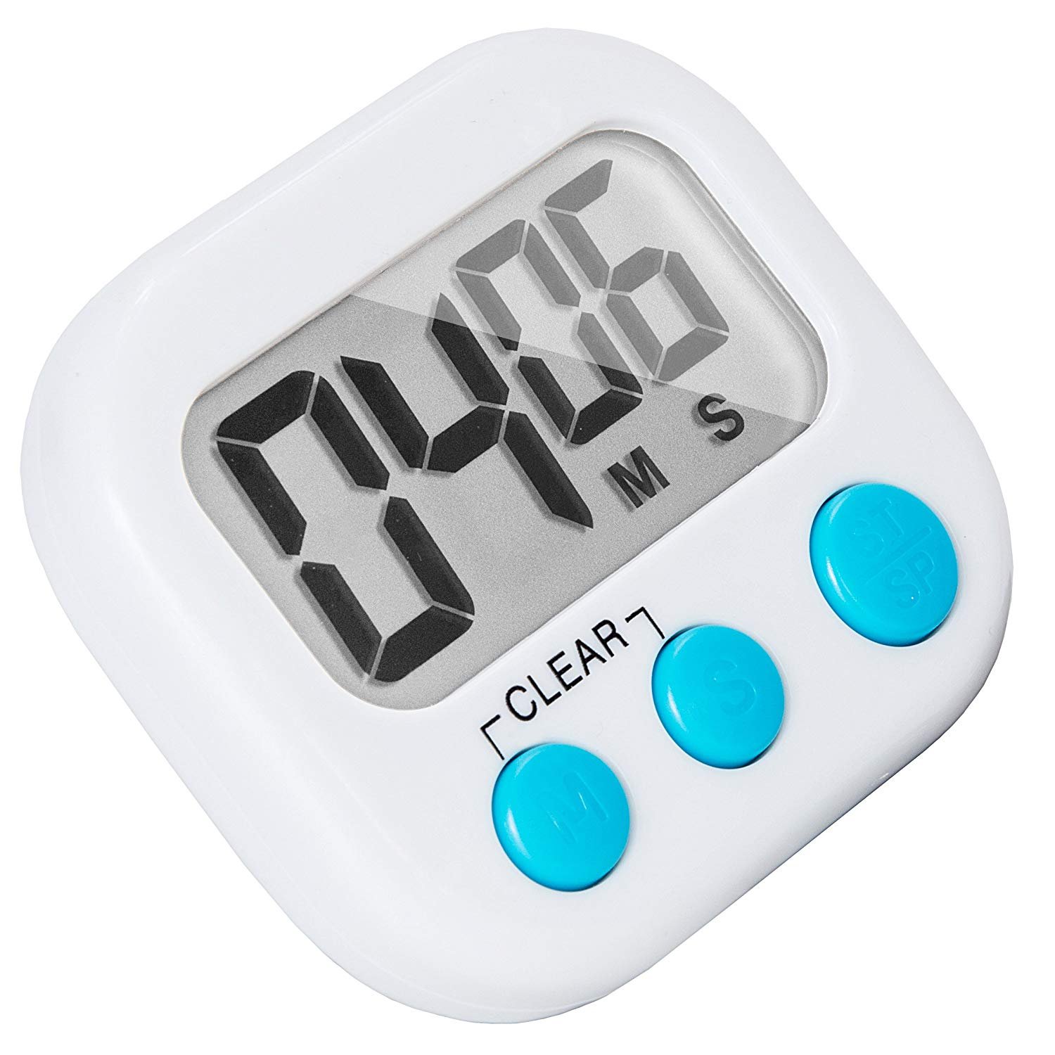 6 Pack Small Digital Kitchen Timer with Magnetic Back & ON/Off Switch - Minute/Second Count Up & Countdown Function for Cooking, Baking, Studying - Perfect White Timer for Home, Office & Classroom Use