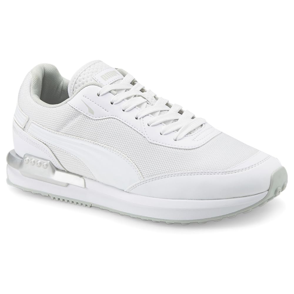 PUMA Men's City Rider Molded White Lifestyle Sneakers - Size 7.5 | Comfortable Casual Shoes for Walking, Running & Everyday Wear