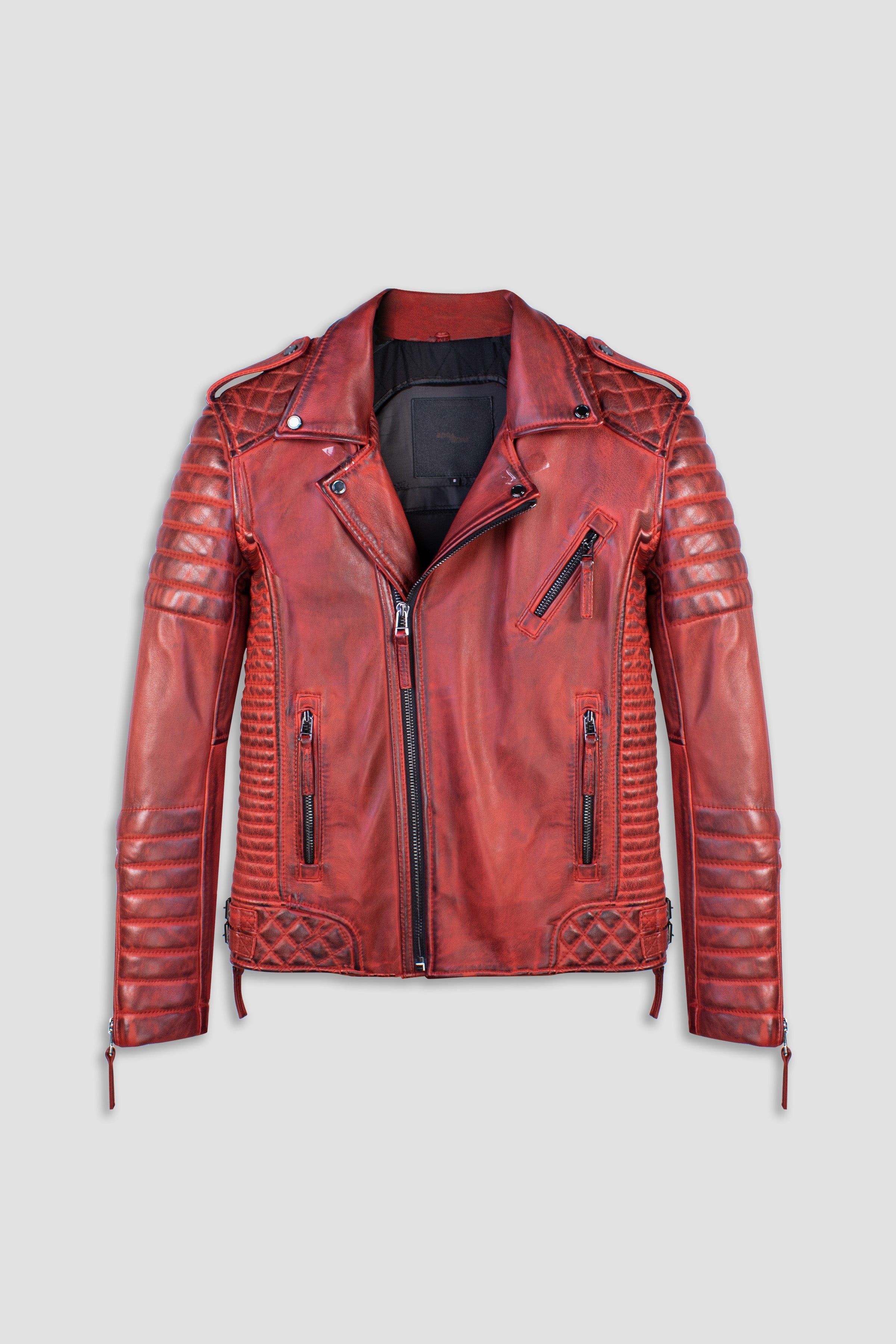 Kay Michaels Men's Biker Protection Jacket - Burnt Red Tall Motorcycle Riding Gear for Safety & Style | Perfect for Cruising, Commuting & Long Rides
