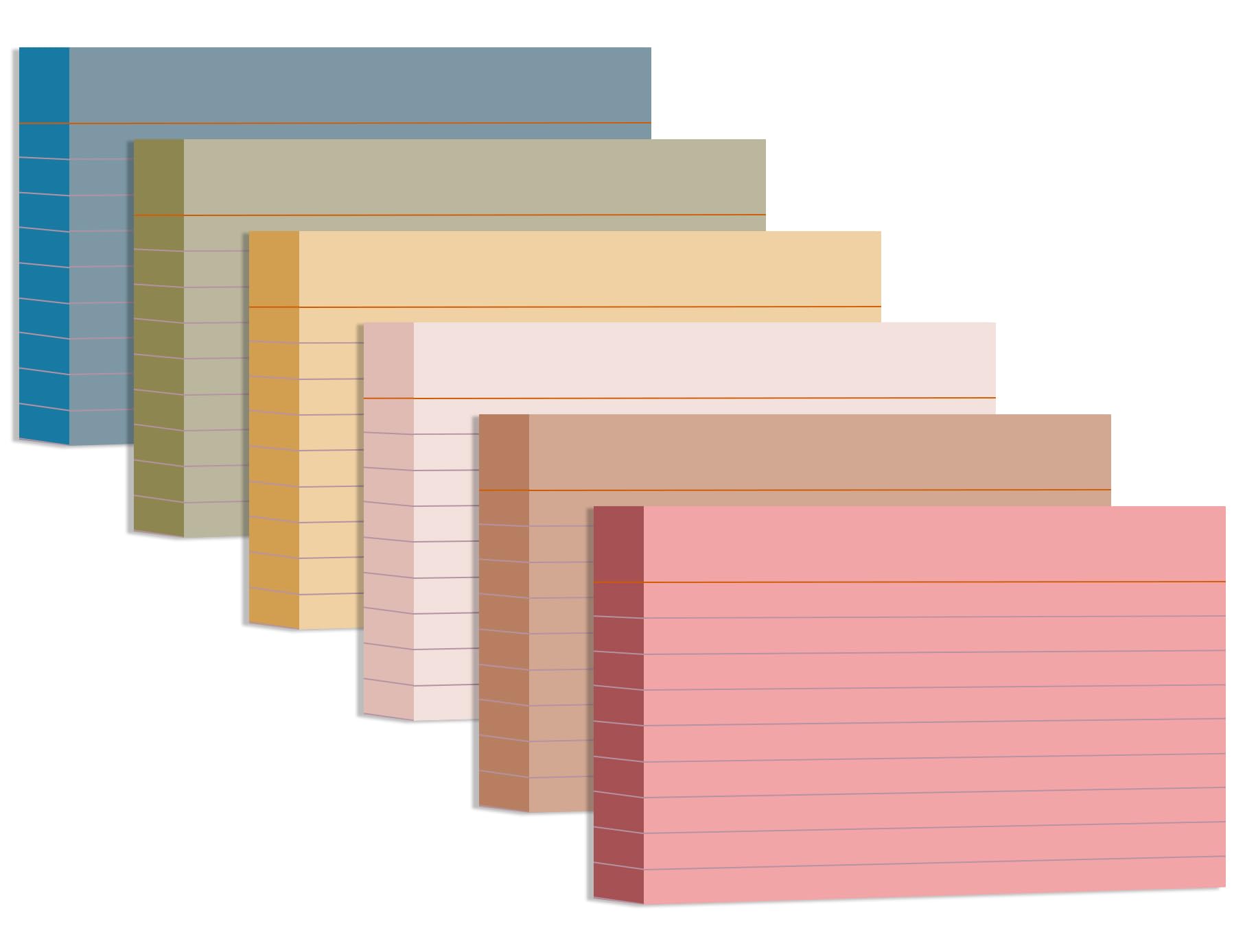 3x5 Index Cards Ruled Lined - 216 Pcs Study Flash Cards for Learning & Note Taking - Vintage Aesthetic School & Office Supplies - Perfect for Students, Teachers & Professionals - Neutral Color Notecards for Home, Classroom & Work Organization