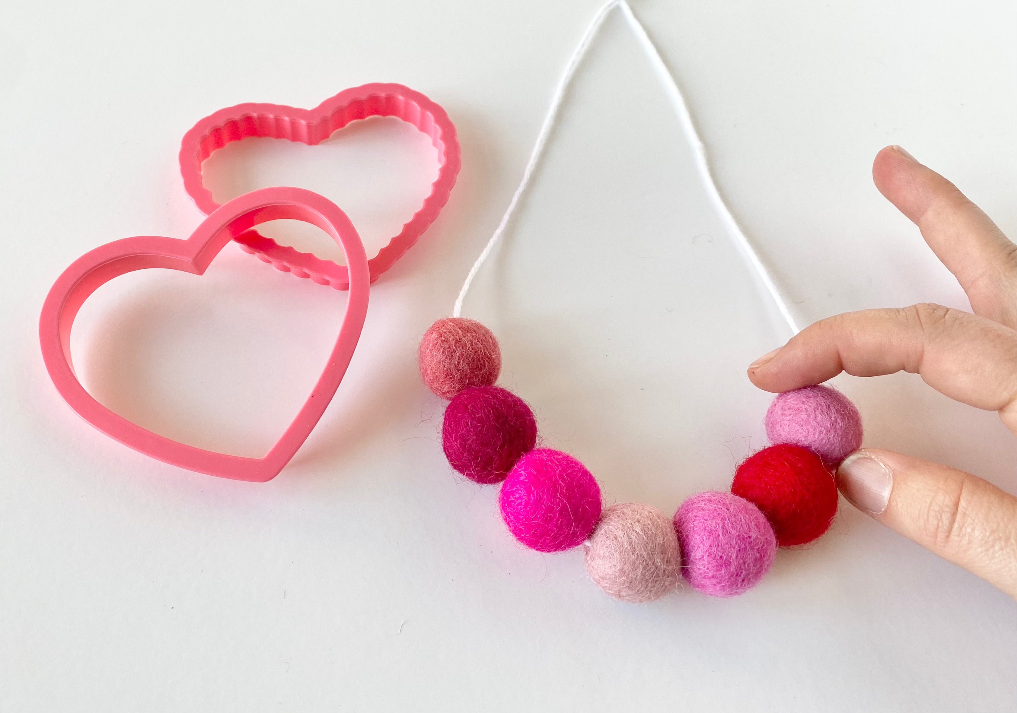 Valentine's Day Felt Ball Necklace - Handmade Wool Bead Pendant for Women - Perfect Romantic Gift for Anniversary, Wedding & Date Night