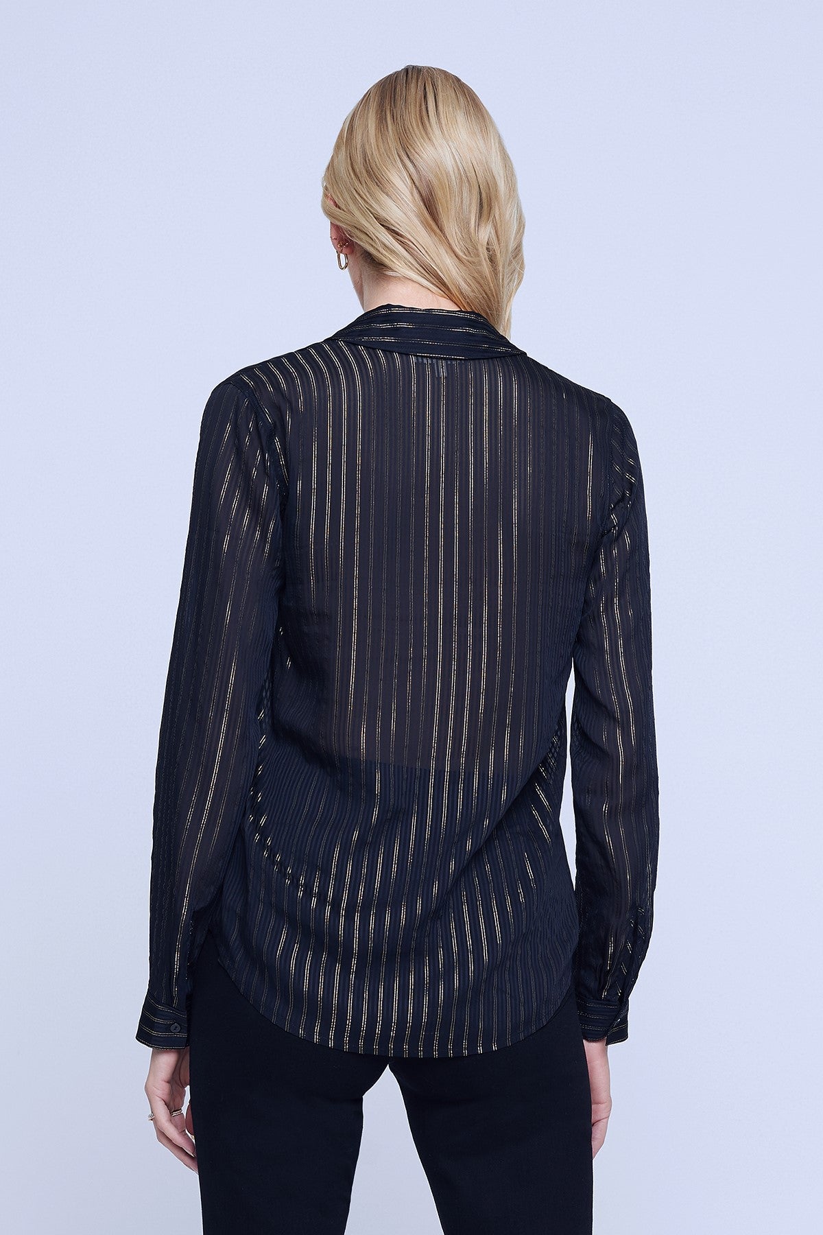 L'Agence Laurent Women's Silk Blouse - Elegant Long Sleeve Button Down Shirt for Work & Evening Wear | Perfect for Office, Date Night & Special Occasions